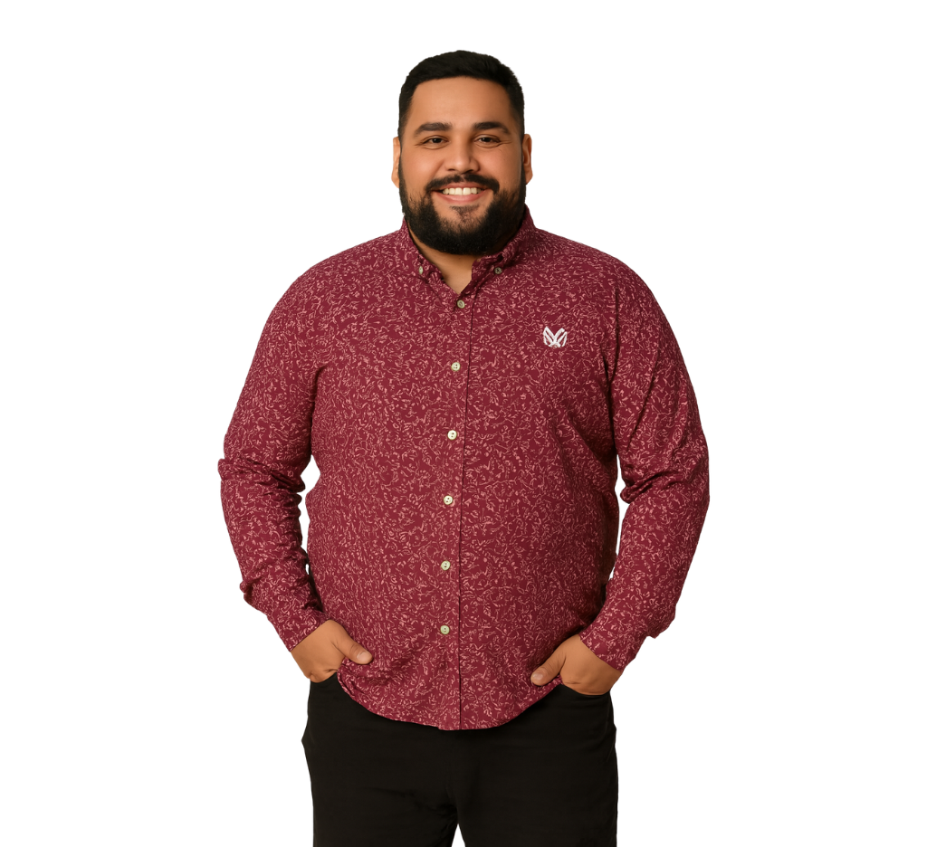 Camisa juvenil roja con hojas naranja Tallas grandes | MASX Chile