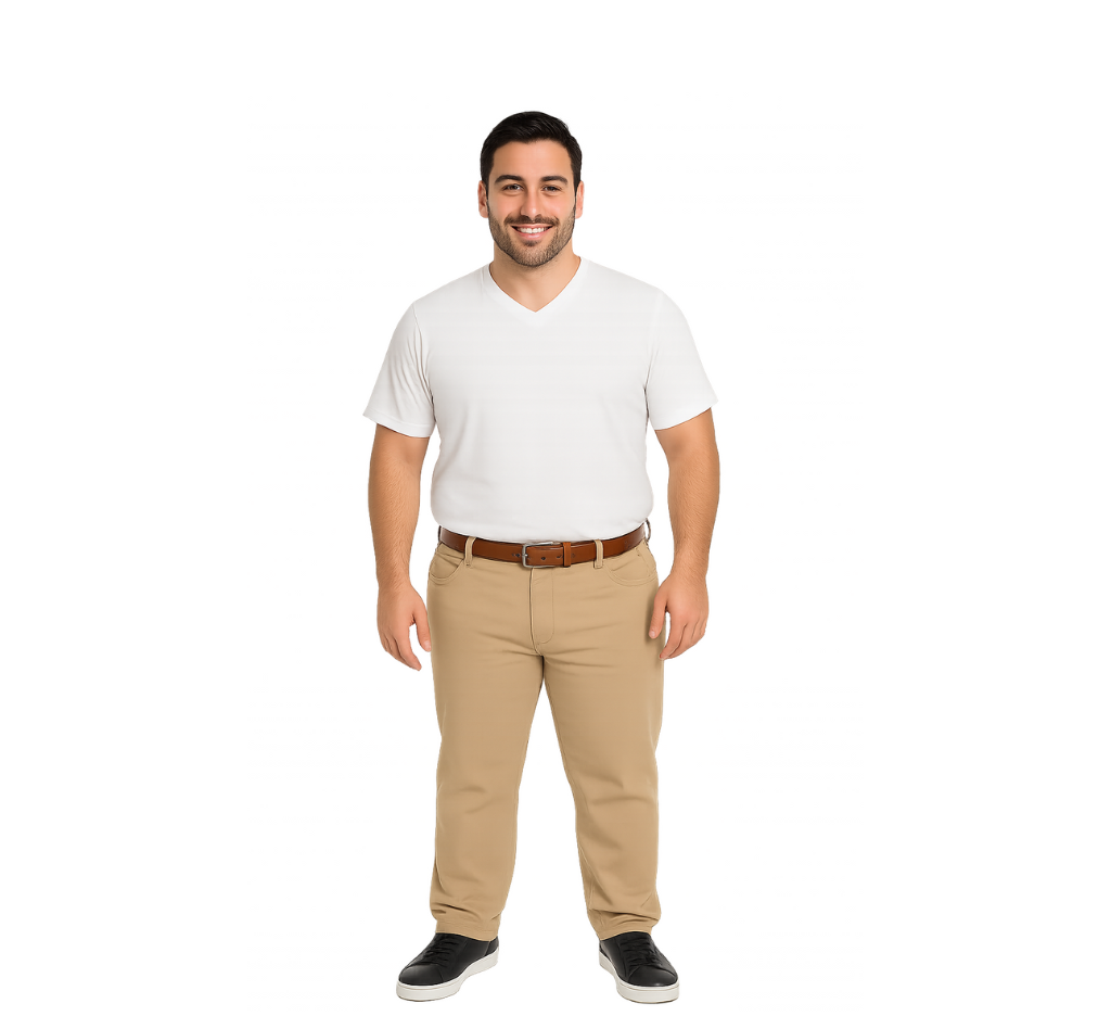 Pantalón canvas 5 bolsillos spandex 030 beige claro Tallas Grandes | MASX Chile