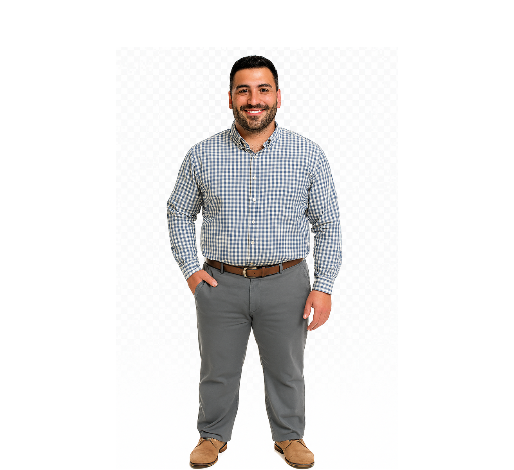 Pantalón frente plano slim fit spandex 003 gris medio Tallas Grandes | MASX Chile