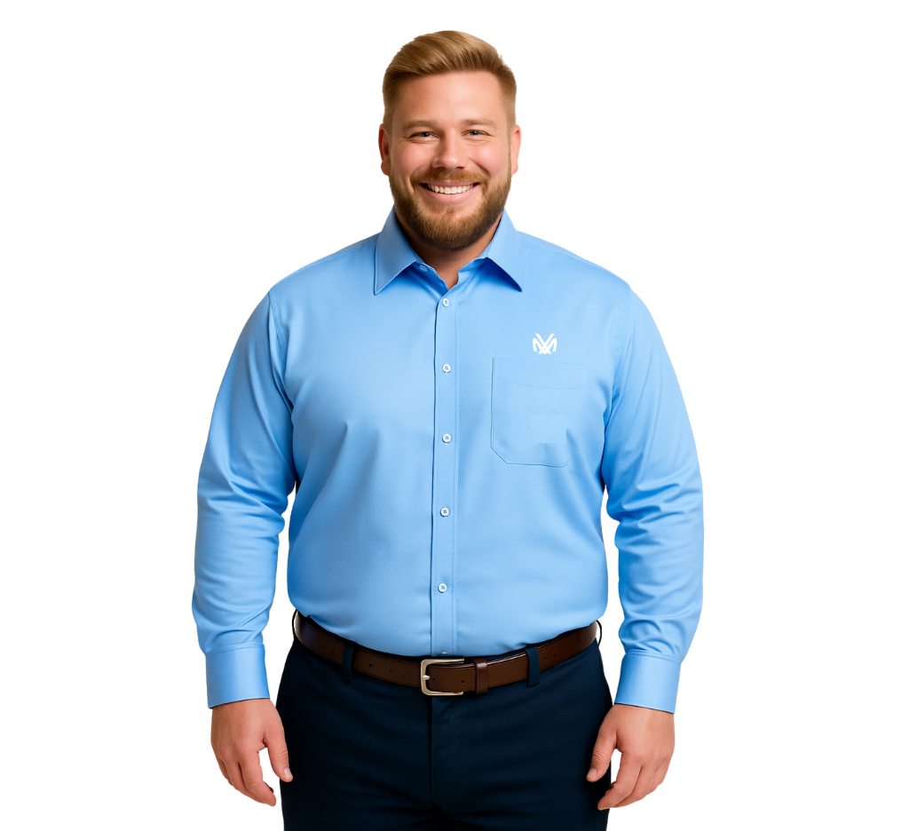 Camisa formal celeste lisa M/L Tallas grandes | MASX Chile