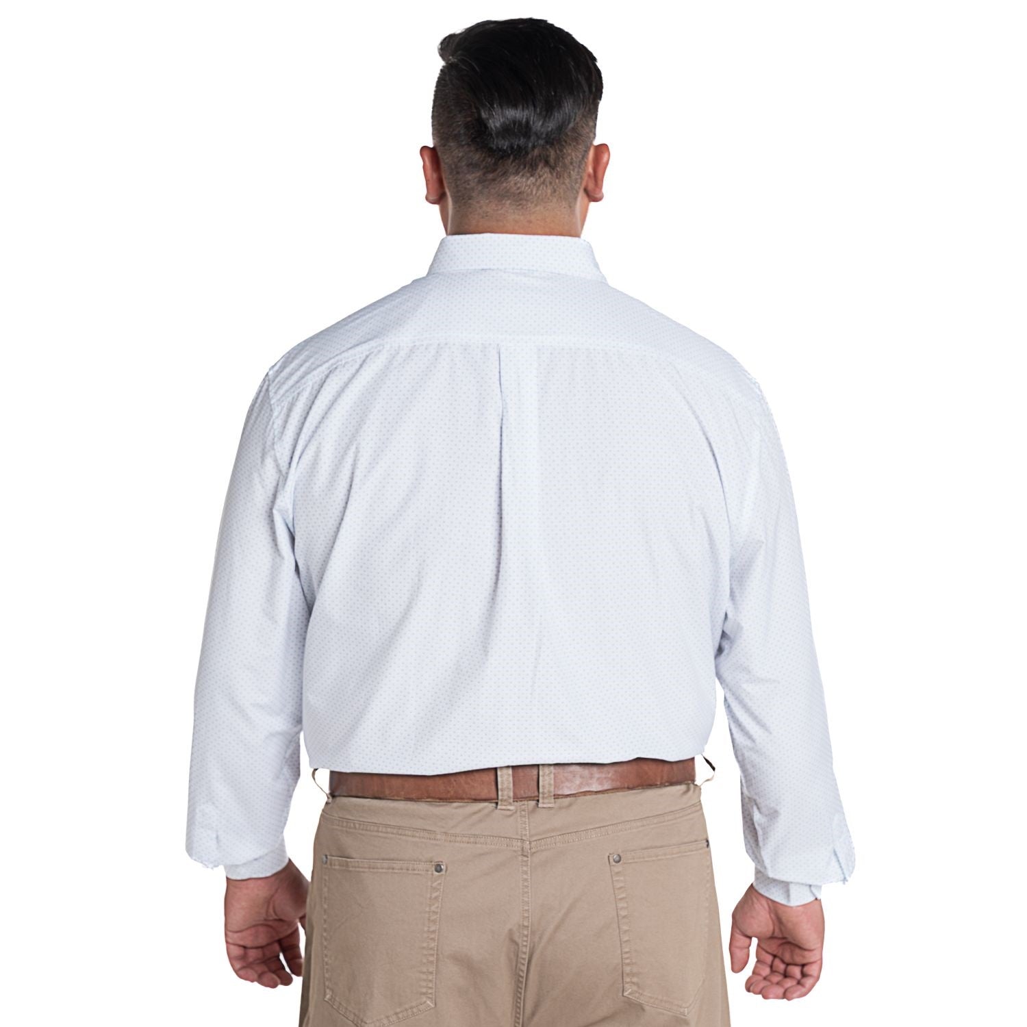 Camisa manga larga fantasía estampada regular fit 569 diseño azul piedra Tallas grandes | MASX Chile