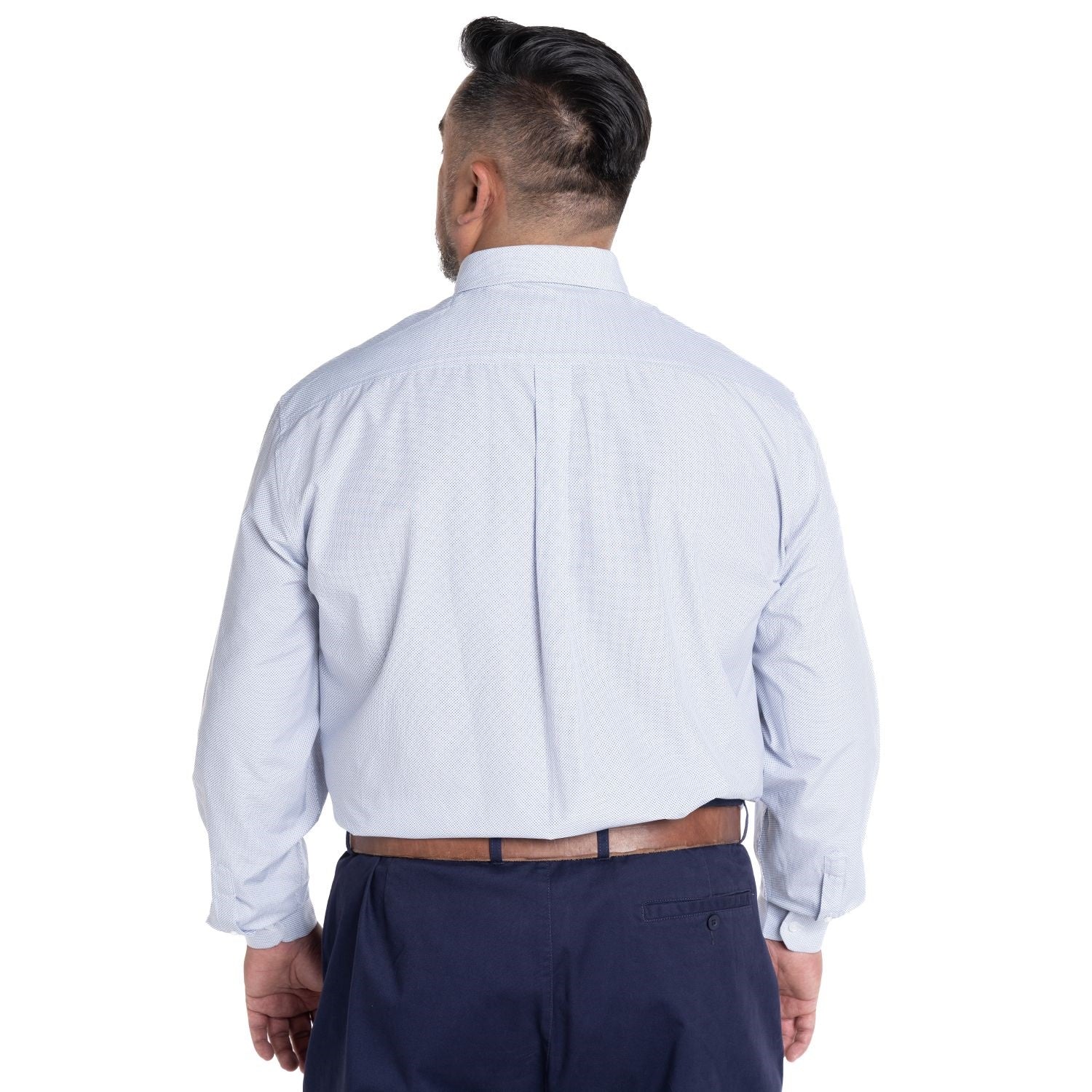 Camisa manga larga fantasía estampada regular fit 571 diseño celeste claro Tallas grandes | MASX Chile