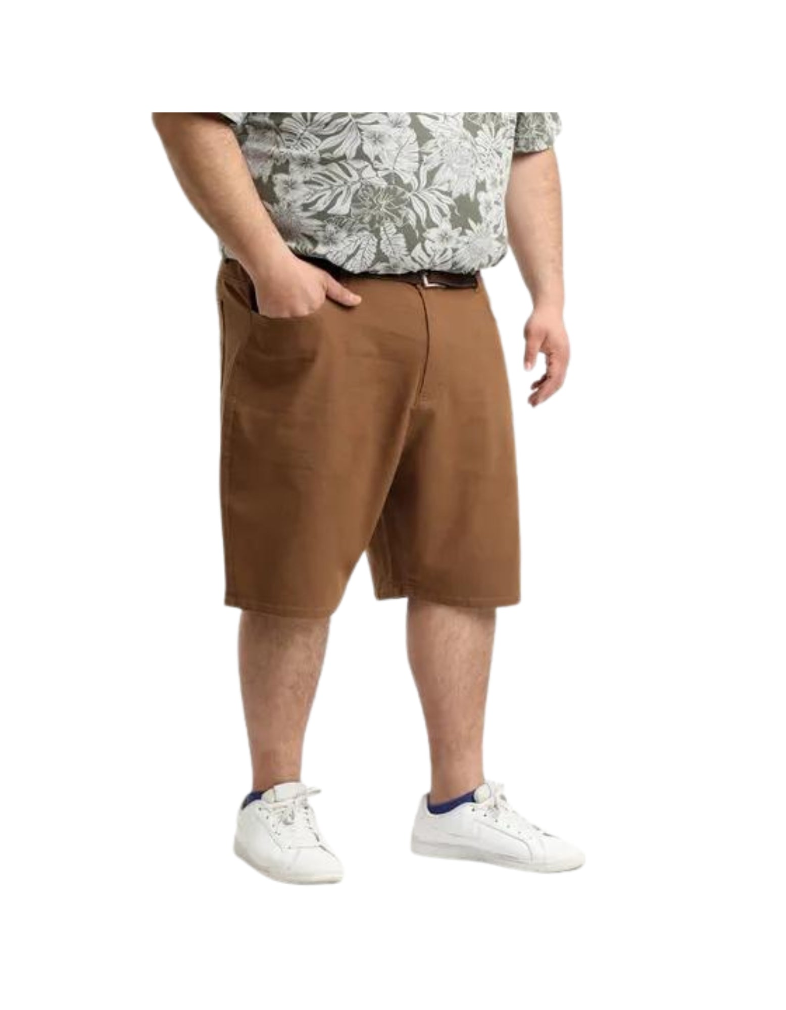 Bermuda canvas spandex café medio