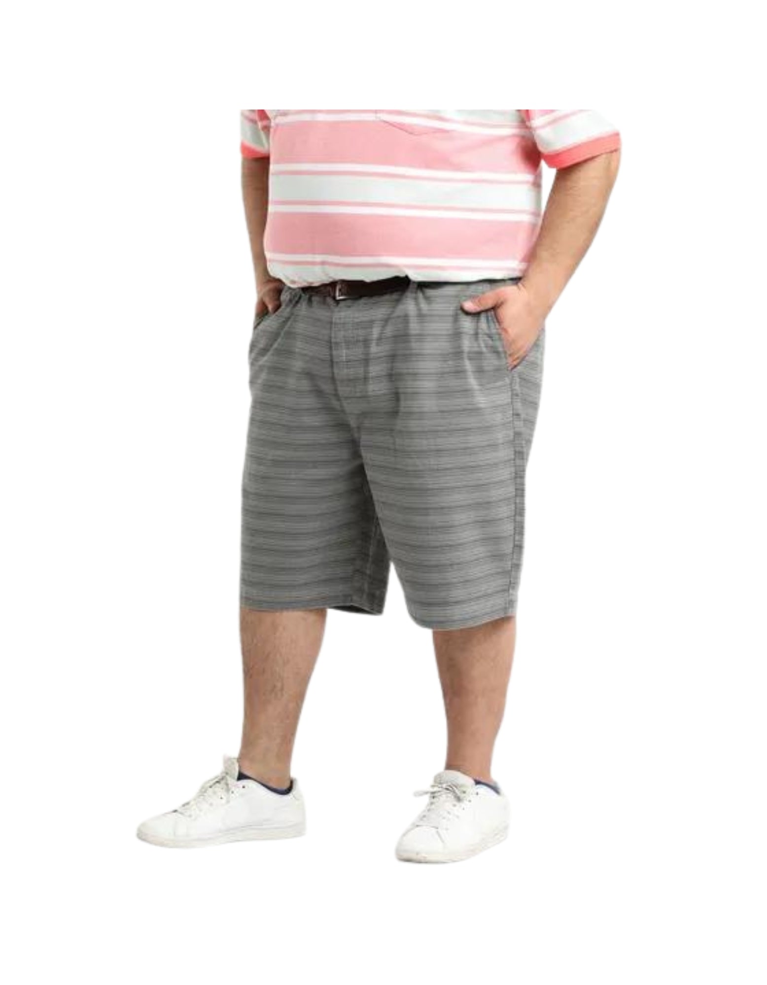 Bermuda print gris medio