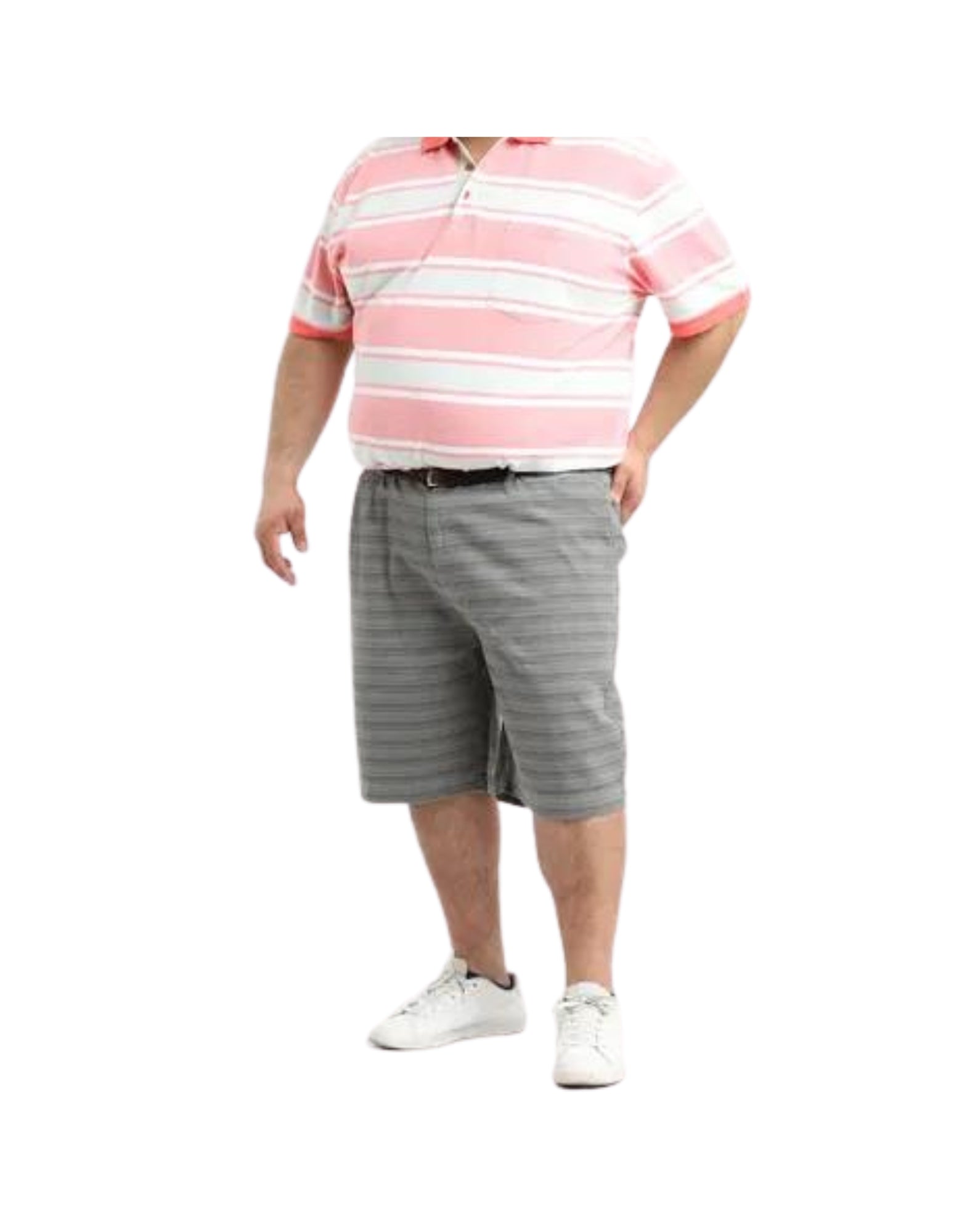 Bermuda print gris medio