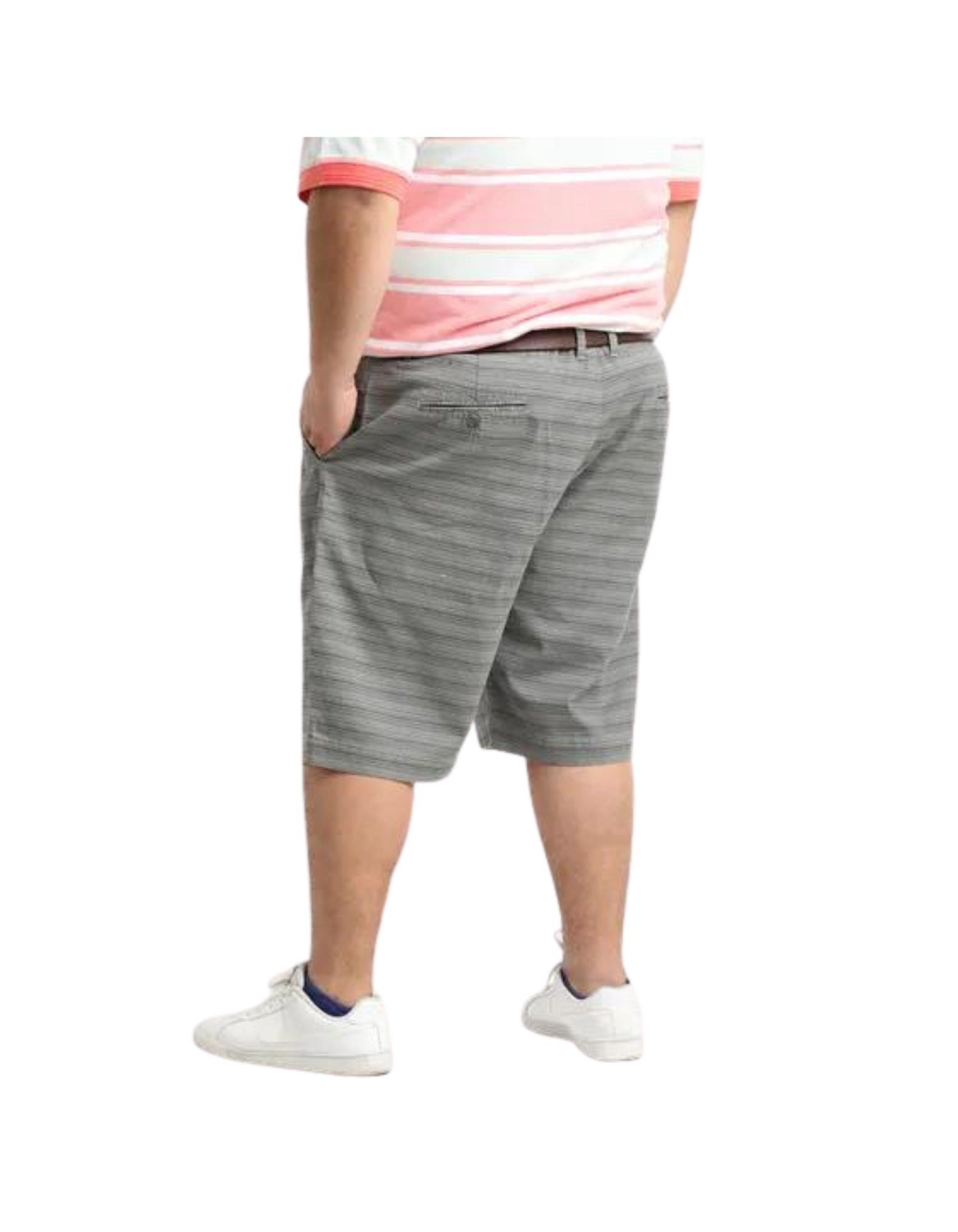 Bermuda print gris medio