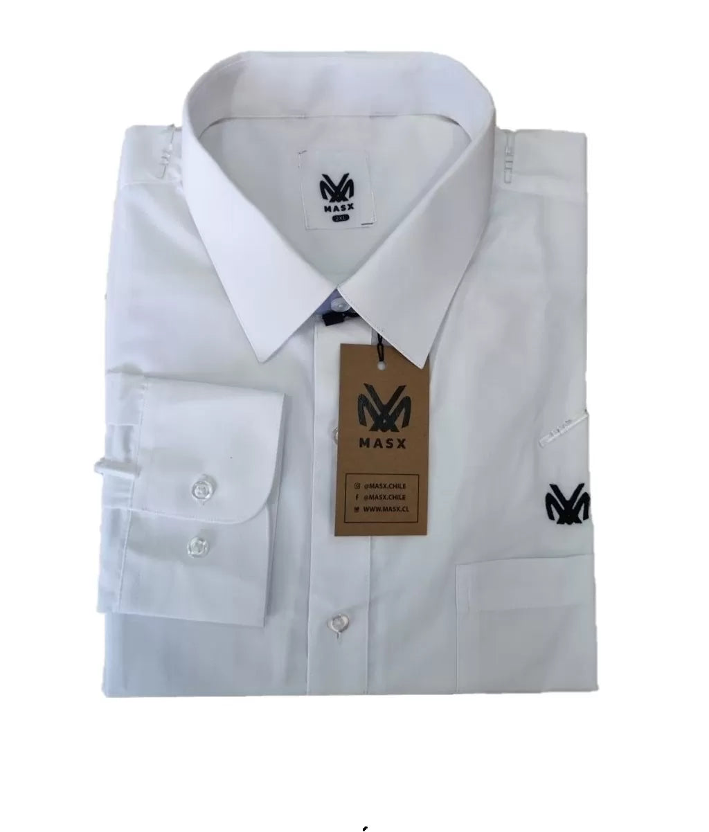 Camisa cuello italiano blanca lisa masx m/l - Tallas grandes