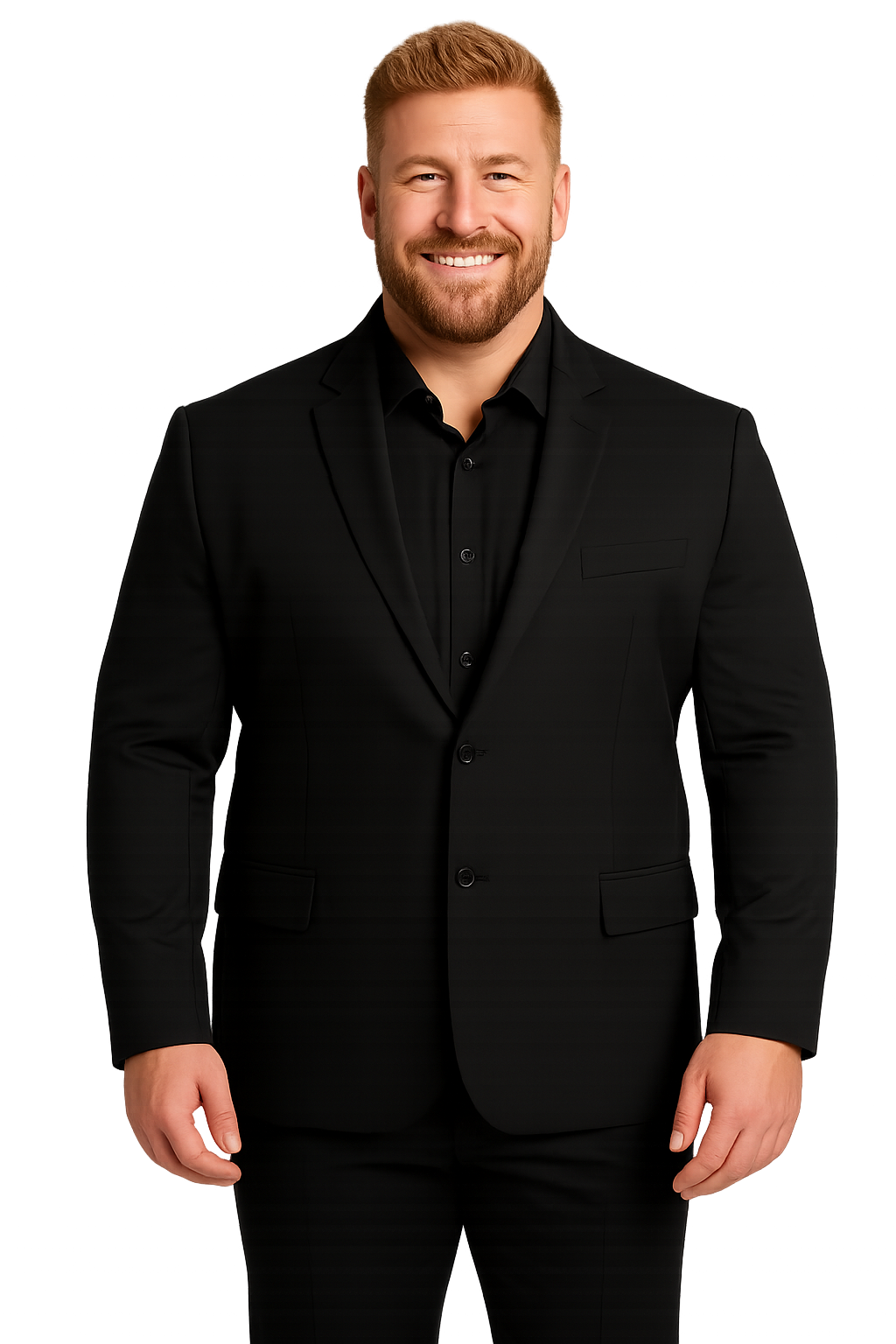 Blazer forrado 2 botones negro Tallas grandes | MASX Chile