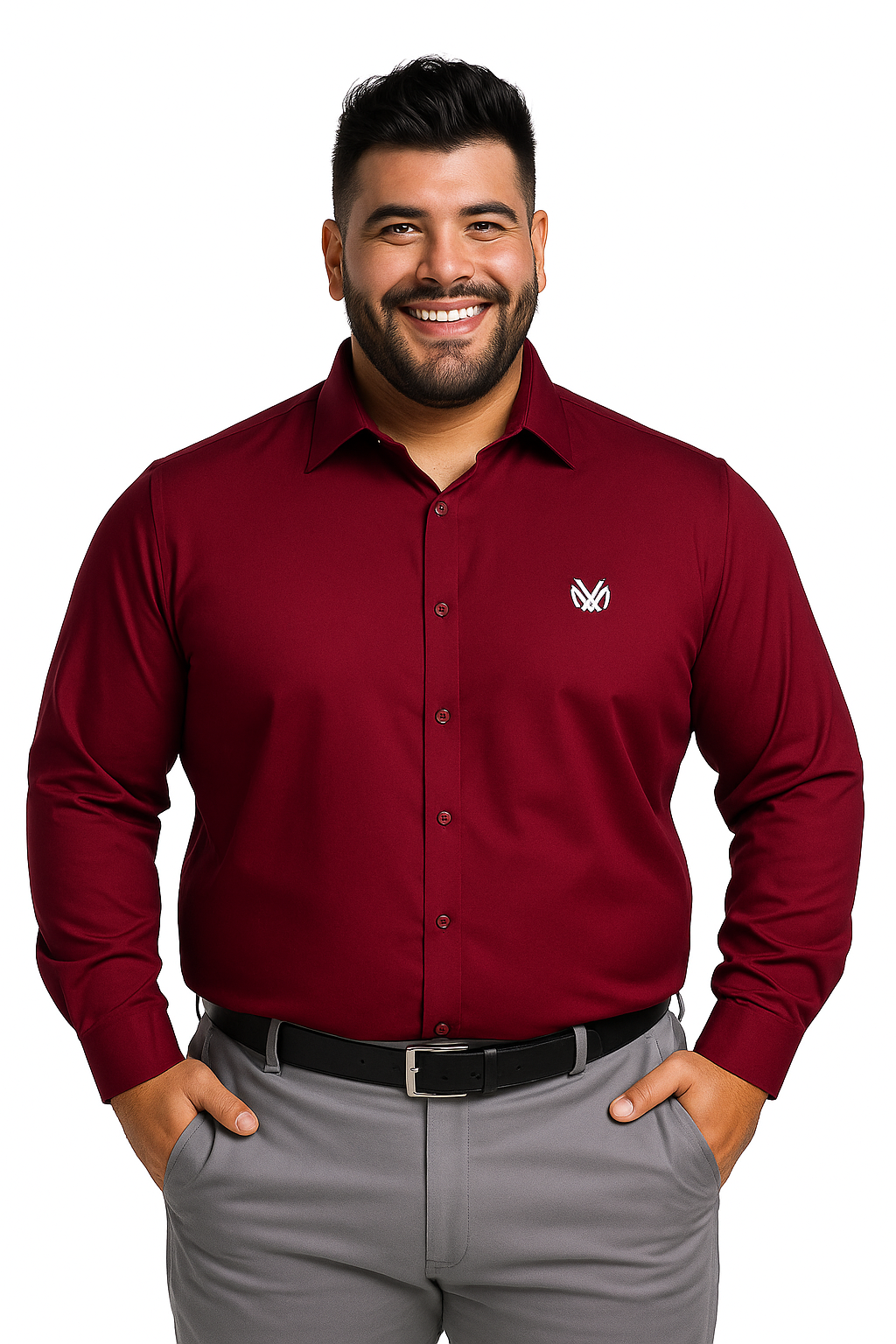 Camisa Burdeo Lisa M/L 2026 Tallas grandes | MASX Chile