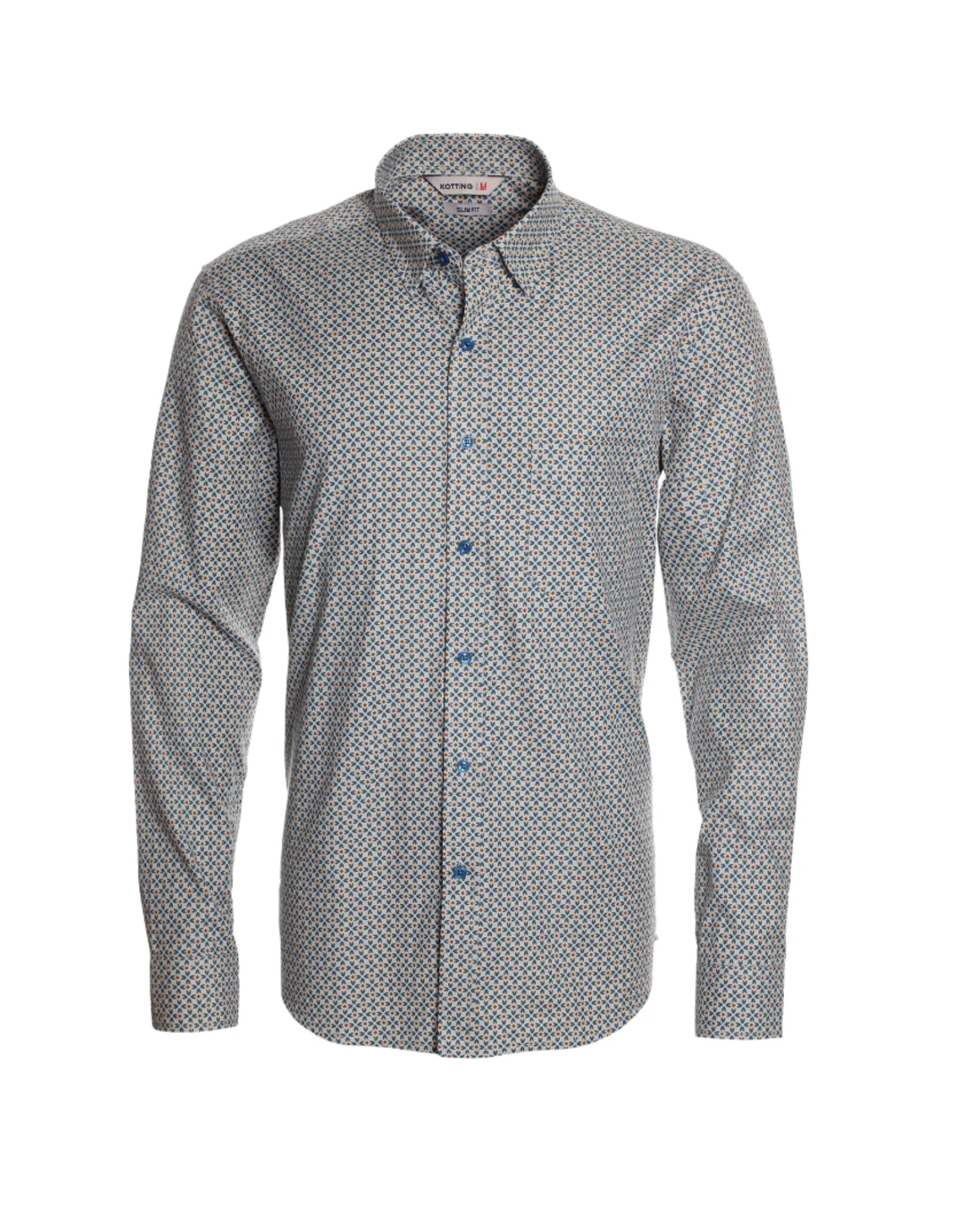 Camisa fantasía estampada manga larga slim fit diseño 007 Tallas grandes | MASX Chile