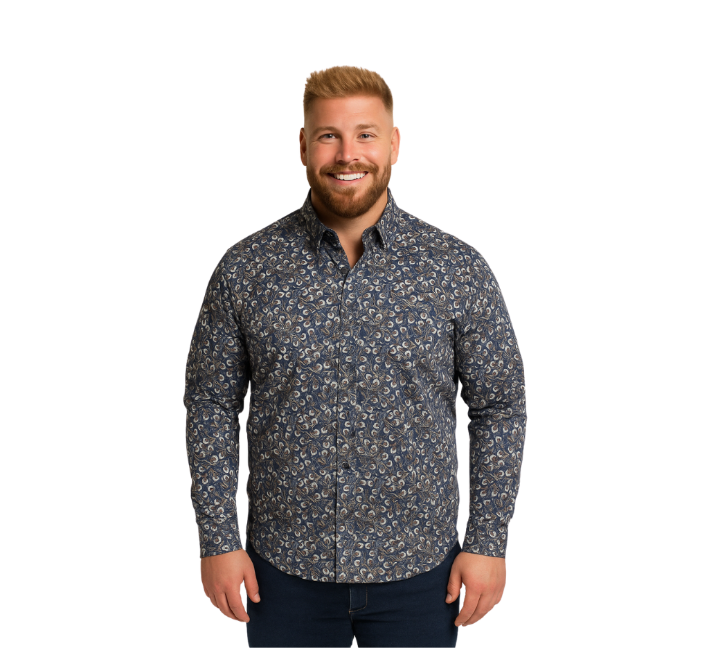 Camisa fantasía estampada slim fit diseño 005 Tallas grandes | MASX Chile
