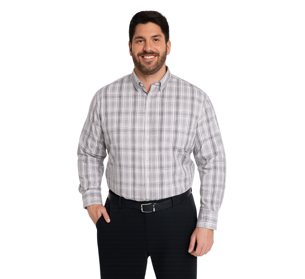 Camisa fantasía premium 503 diseño gris medio manga larga regular fit | MASX Chile