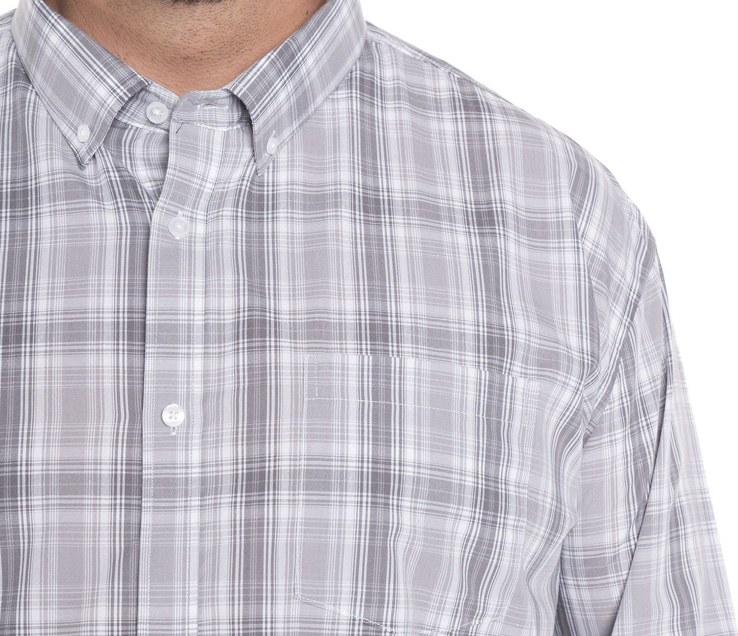 Camisa fantasía premium 503 diseño gris medio manga larga regular fit | MASX Chile