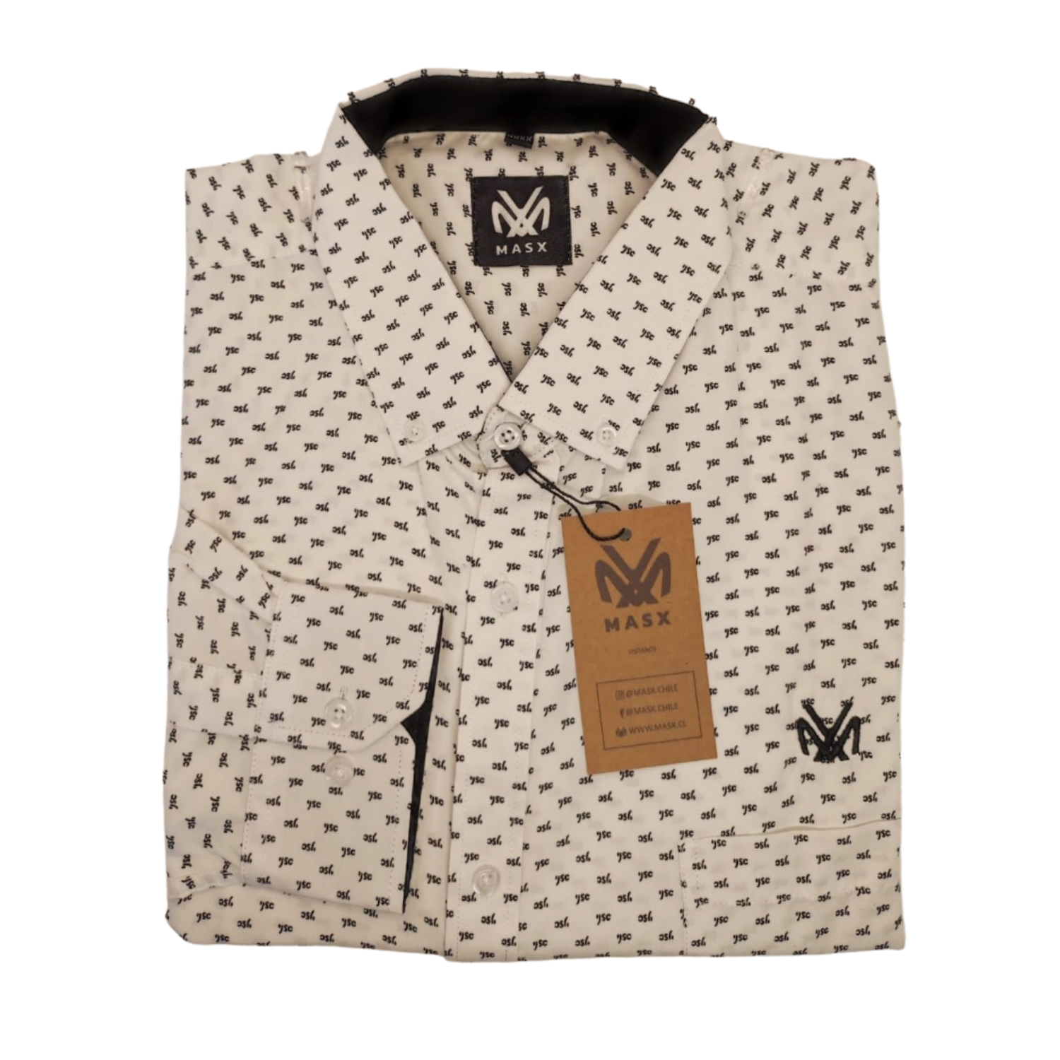 Camisa juvenil blanca con signos Tallas grandes | MASX Chile
