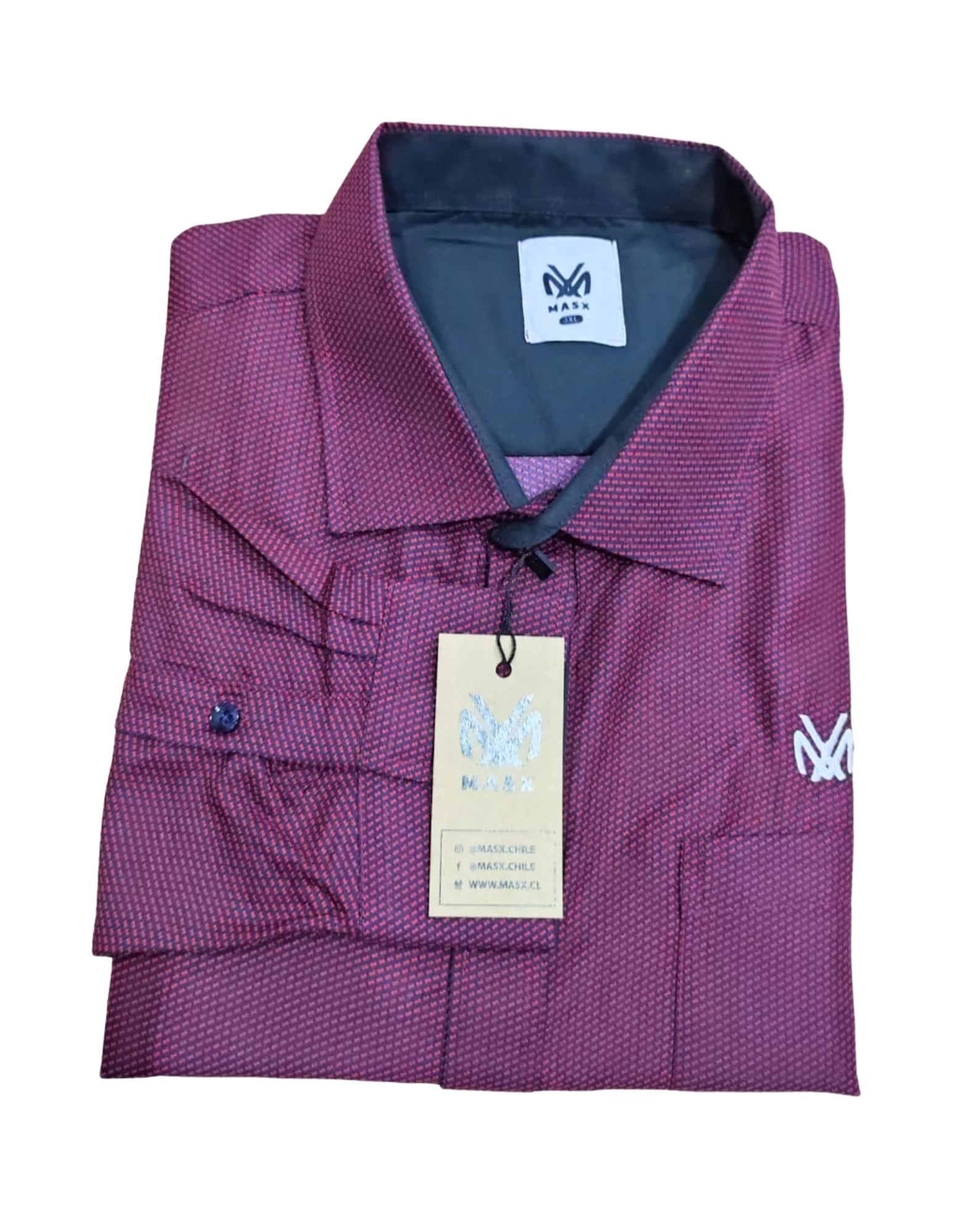 Camisa juvenil burdeo texturas Tallas grandes | MASX Chile