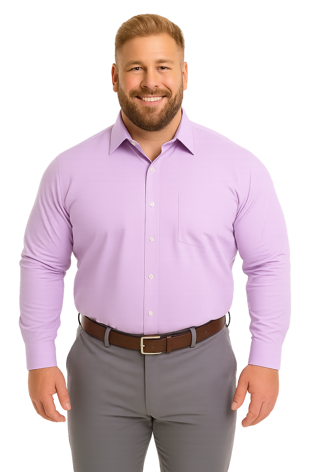 Camisa lila dobby cuello italiano slim fit M/L Tallas grandes | MASX Chile