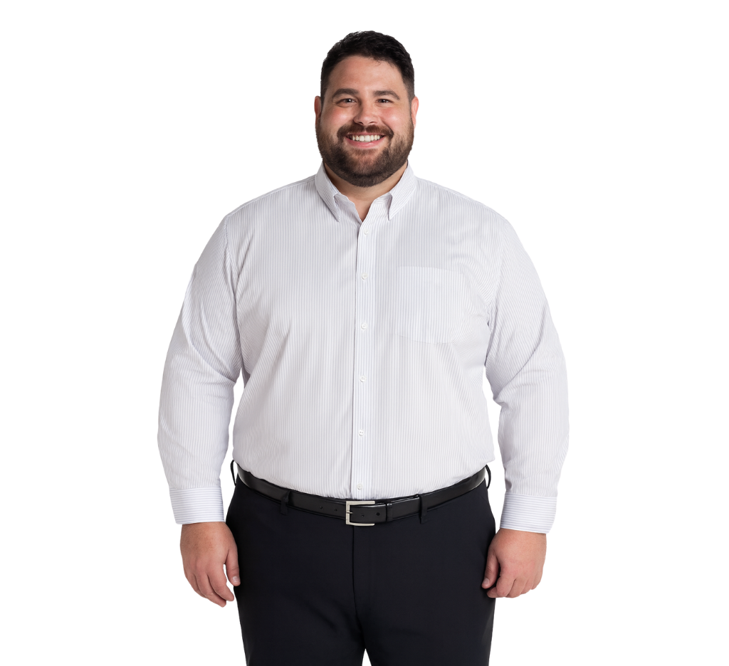 Camisa listada premium manga larga regular fit 579 diseño azul marino | MASX Chile