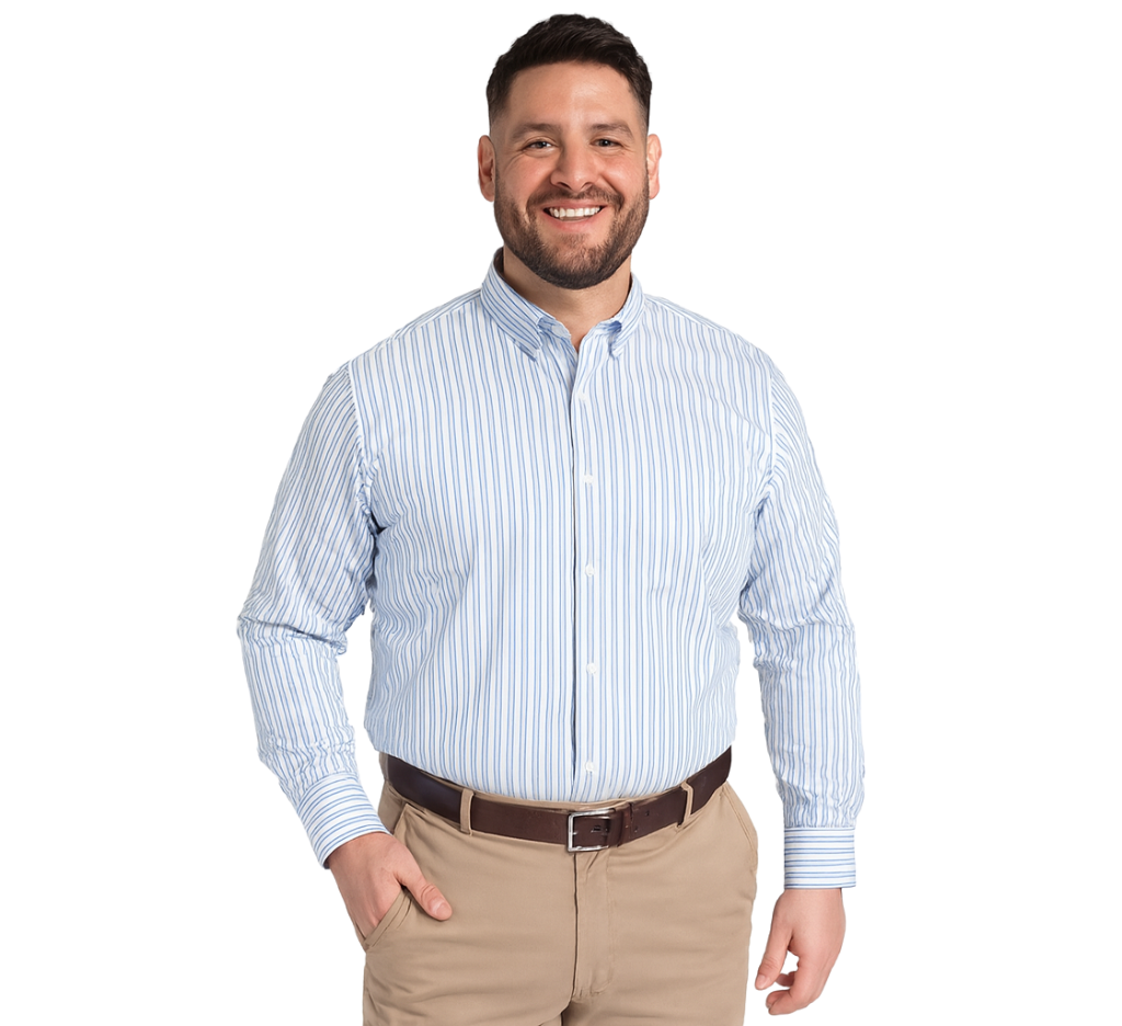 Camisa listada premium manga larga regular fit 588 diseño calipso oscuro | MASX Chile