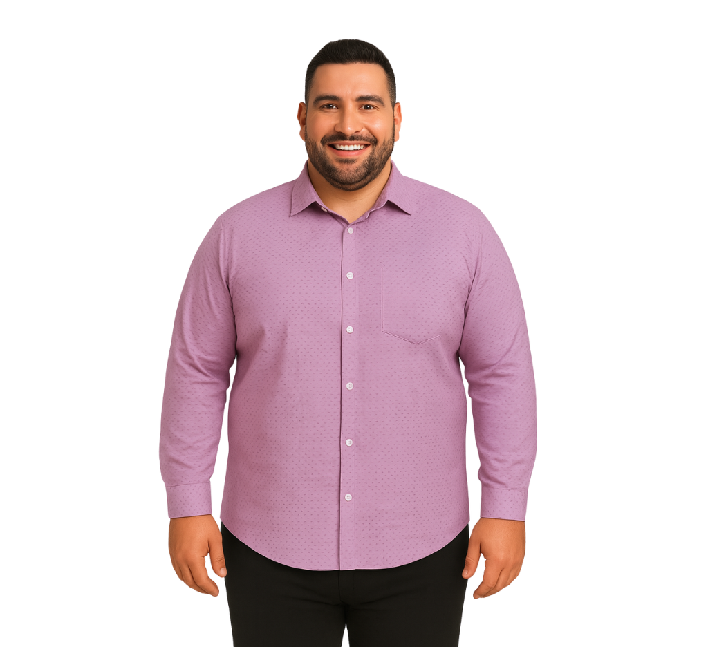 Camisa manga larga dobby slim fit palo rosa Tallas grandes | MASX Chile