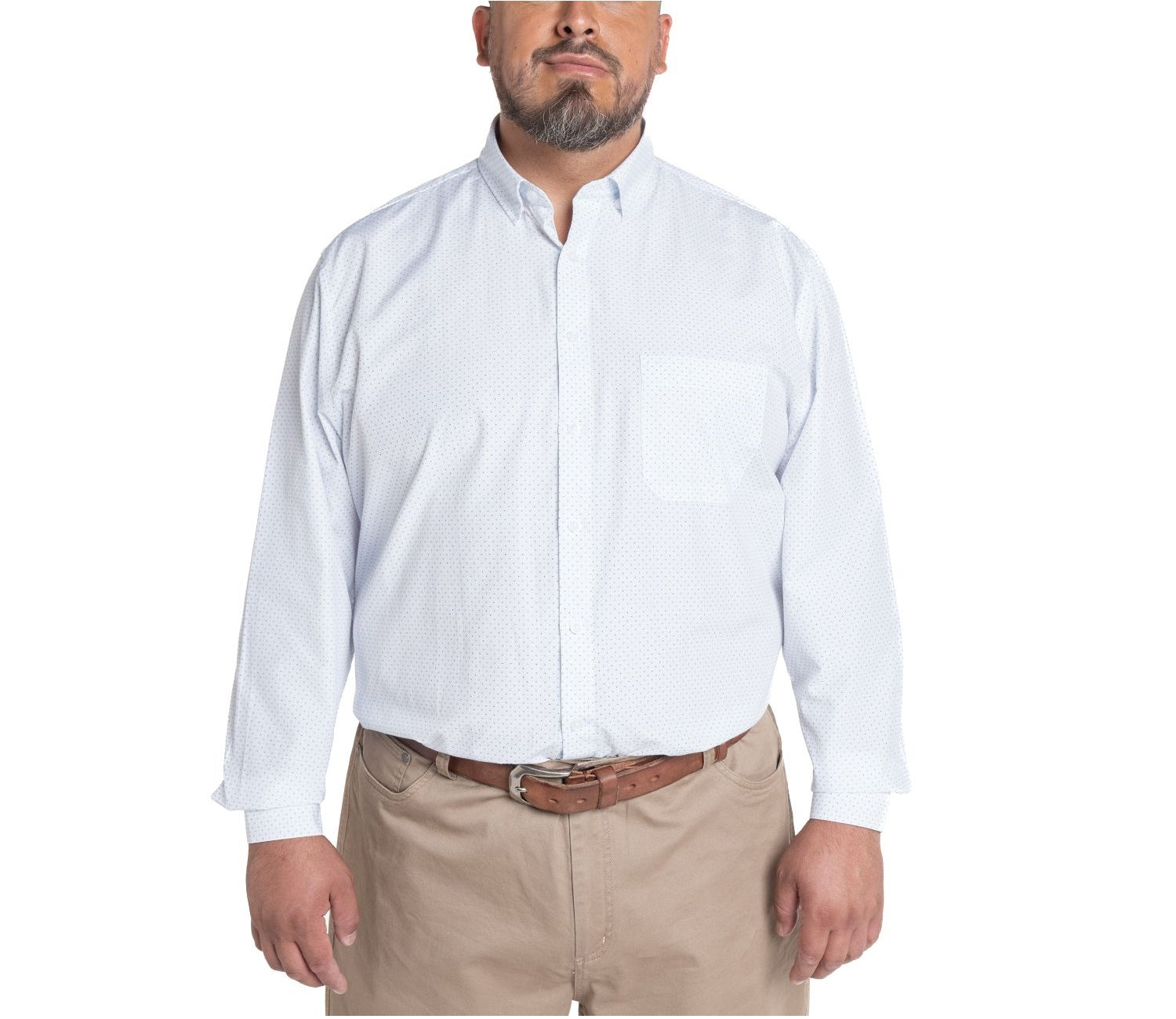 Camisa manga larga fantasía estampada regular fit 569 diseño azul piedra Tallas grandes | MASX Chile