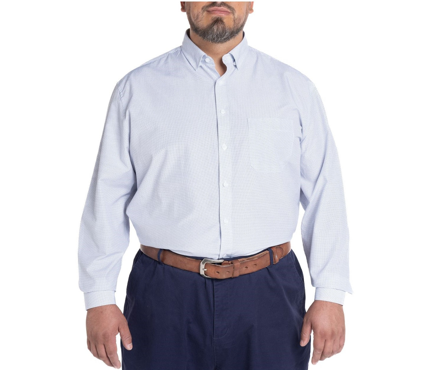 Camisa manga larga fantasía estampada regular fit 571 diseño celeste claro Tallas grandes | MASX Chile