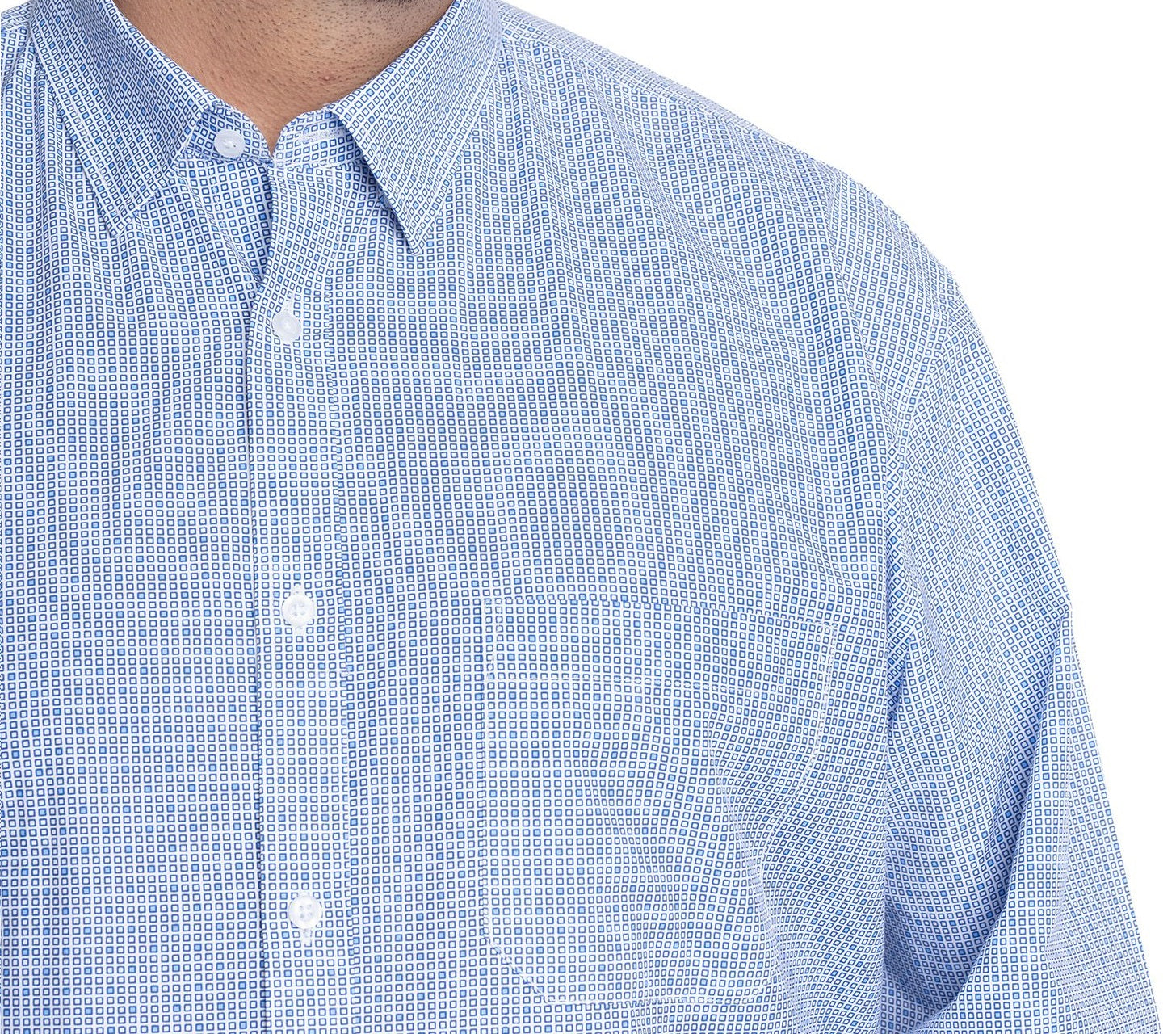 Camisa manga larga fantasía estampada regular fit 577 diseño azul | MASX Chile