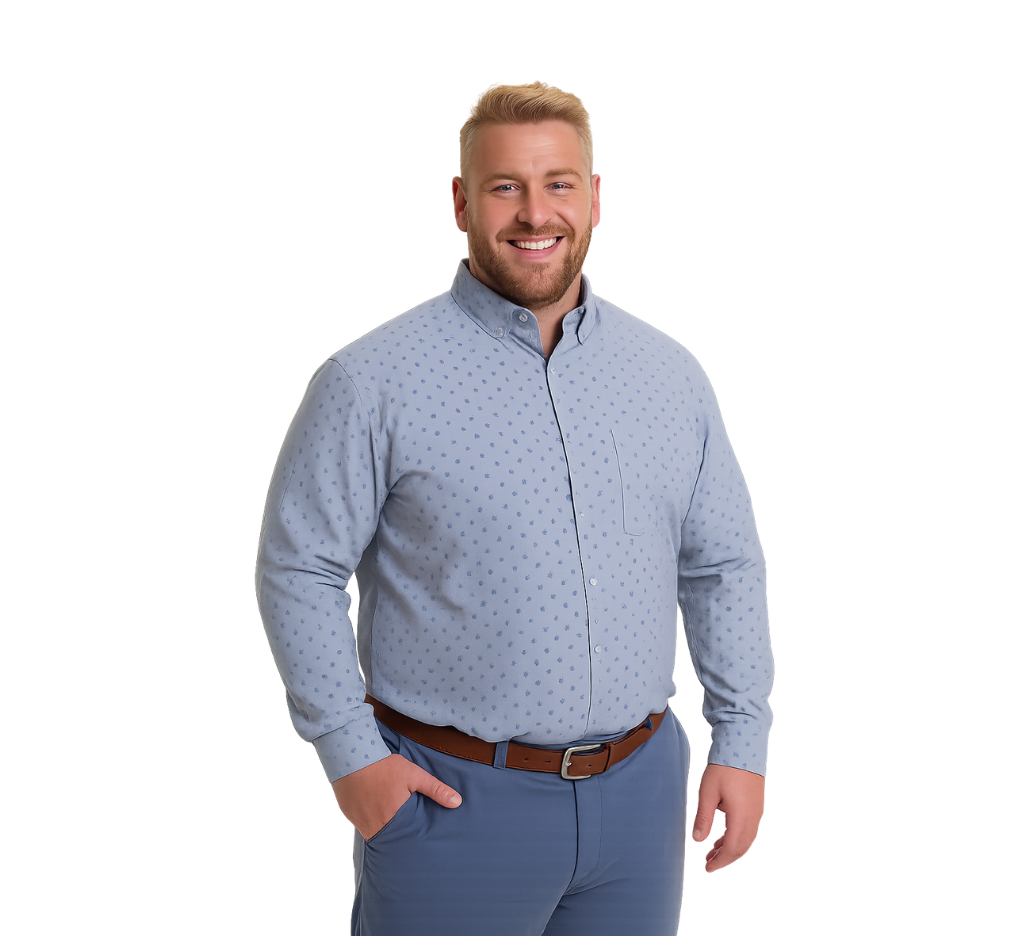 Camisa manga larga fantasía estampada regular fit  diseño 002 Tallas grandes | MASX Chile