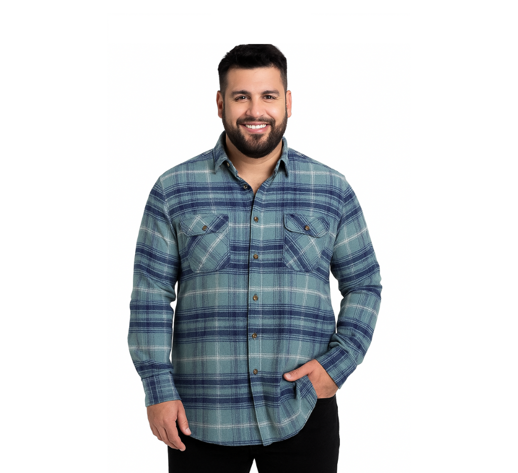 Camisa manga larga leñadora special fit diseño 006 Tallas grandes | MASX Chile