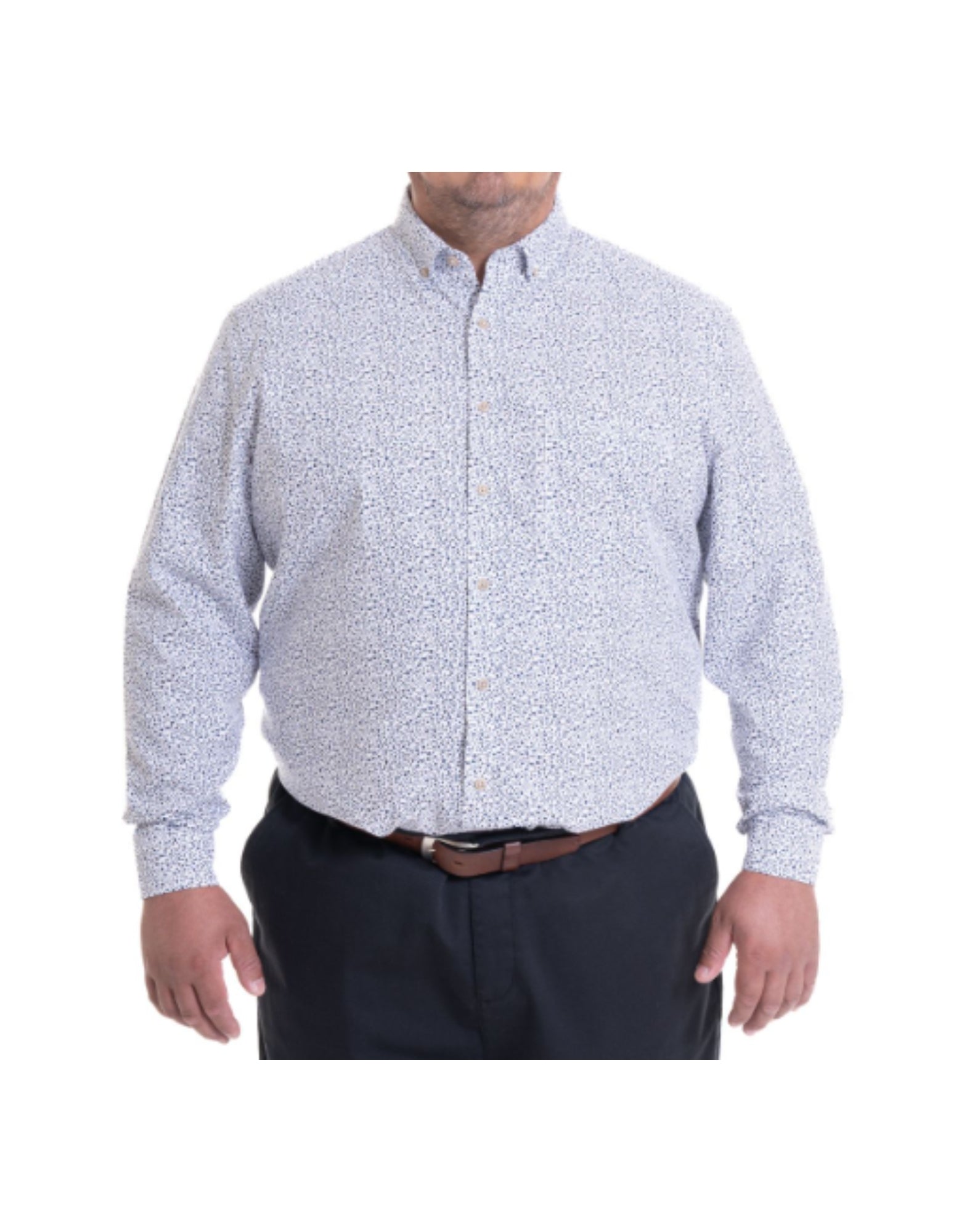 Camisa manga larga oxford slim fit estampada diseño 002 Tallas grandes | MASX Chile