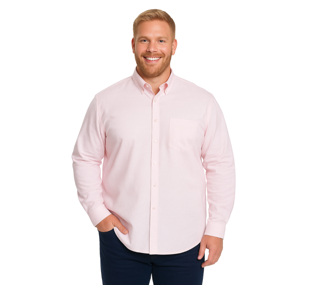 Camisa slub 050 rosado claro manga larga regular fit | MASX Chile