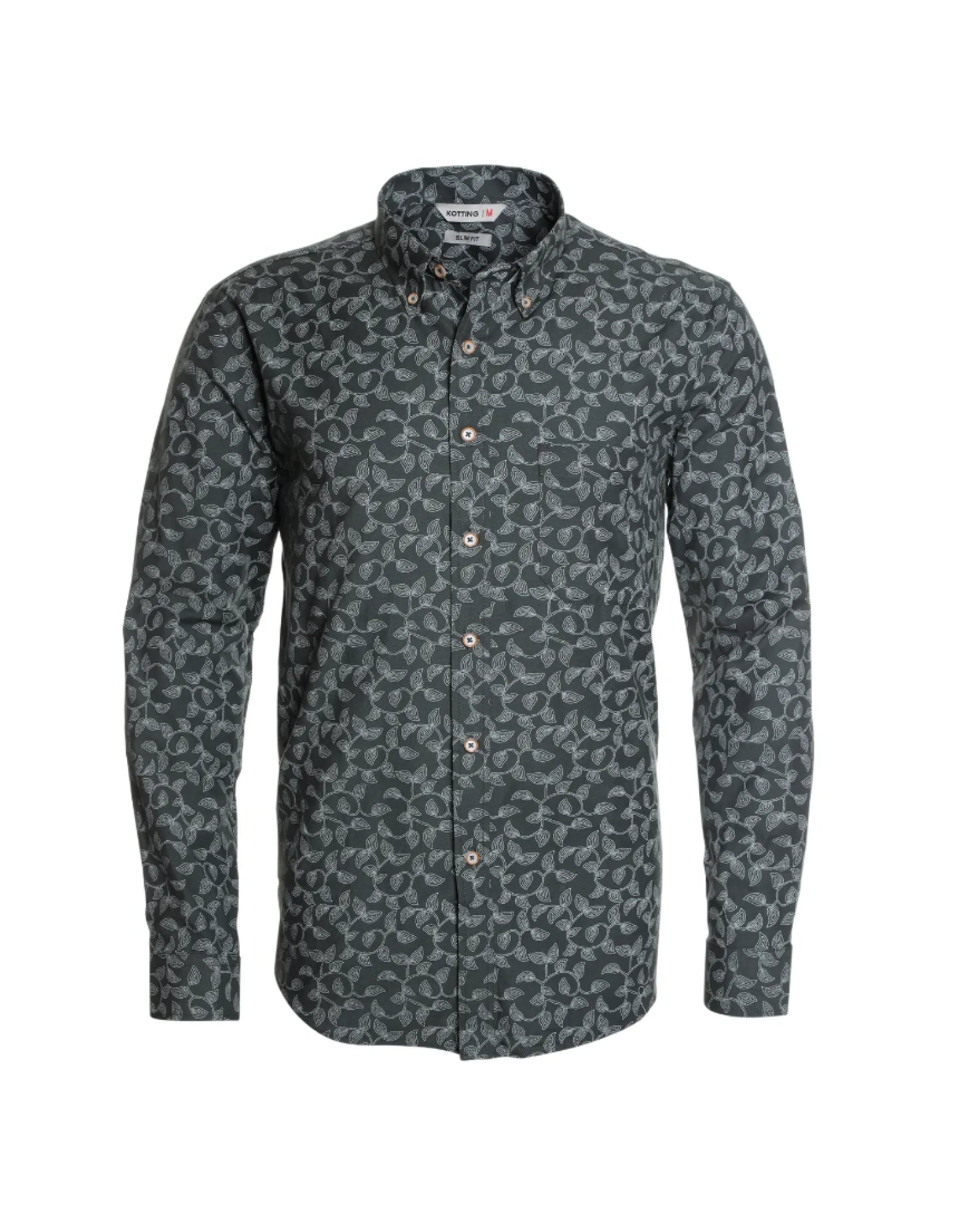 Camisa oxford estampada manga larga slim fit diseño 002 Tallas grandes | MASX Chile