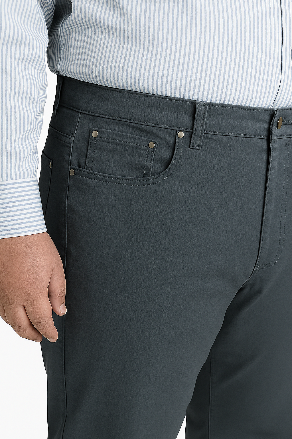 Pantalón 5 bolsillos tussore 005 Gris  slim fit  Tallas Grandes | MASX Chile