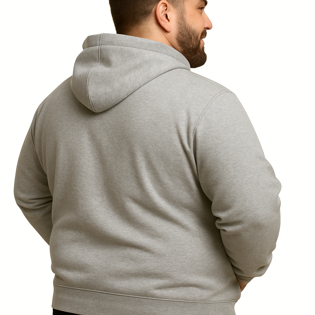 Polerón Canguro Con Cierre Melange Tallas grandes | MASX Chile