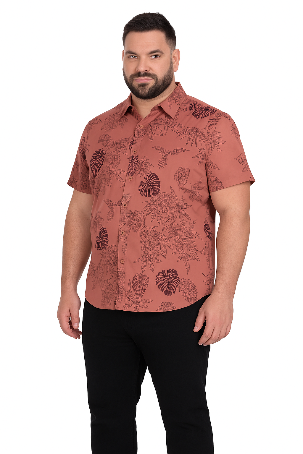 Camisa guayabera regular fit - diseño 598 coral
