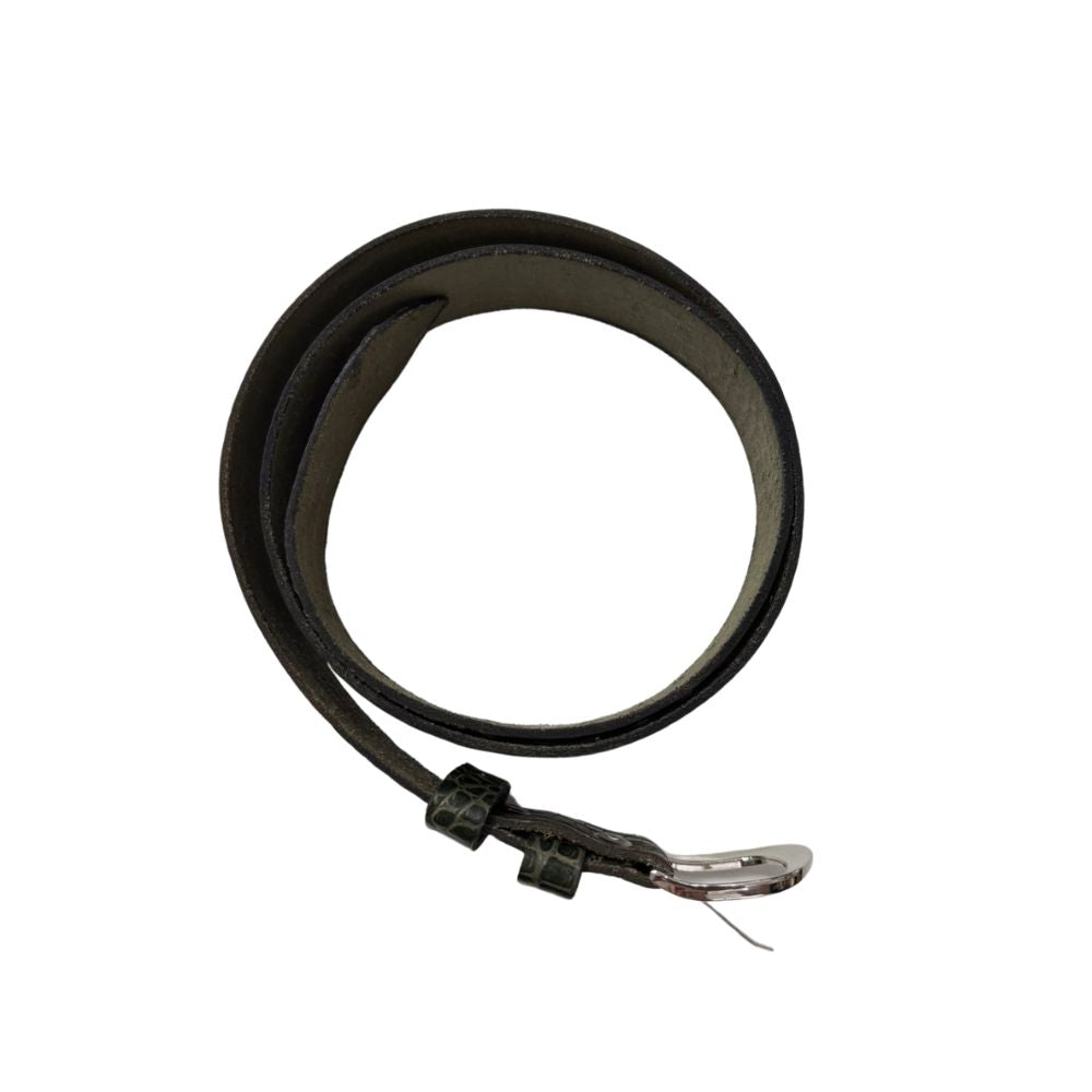 Cinturón de cuero verde oliva texturizado c13 Tallas grandes | MASX Chile