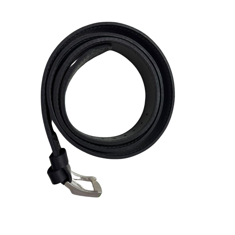 Cinturón de cuero negro con detalle de costura c5 Tallas grandes | MASX Chile