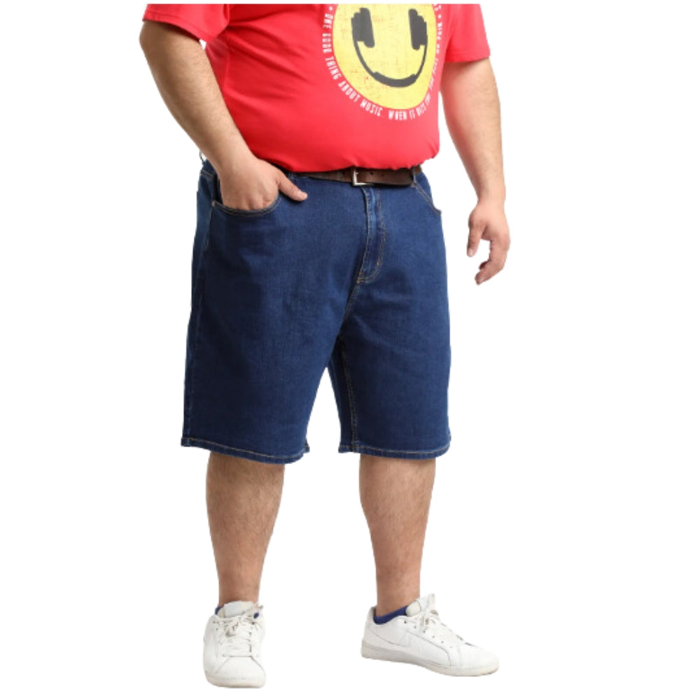 Bermuda denim mezclilla azul marino elasticado – Tallas Grandes