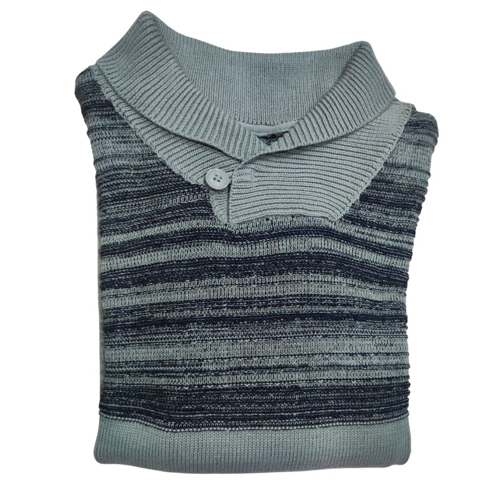 Sweater Detalle Cuello Verde Olivo Jaspeado