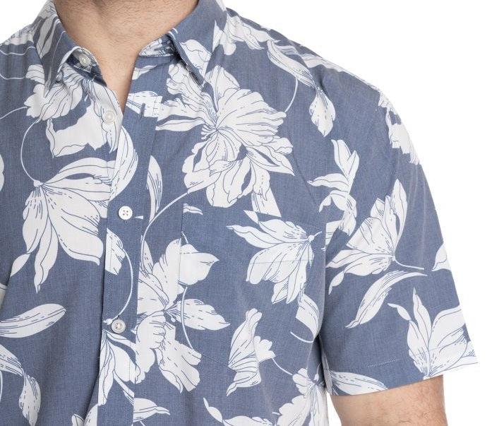 Guayabera m/c estampada 574 diseño azul p. vela regular fit | MASX Chile
