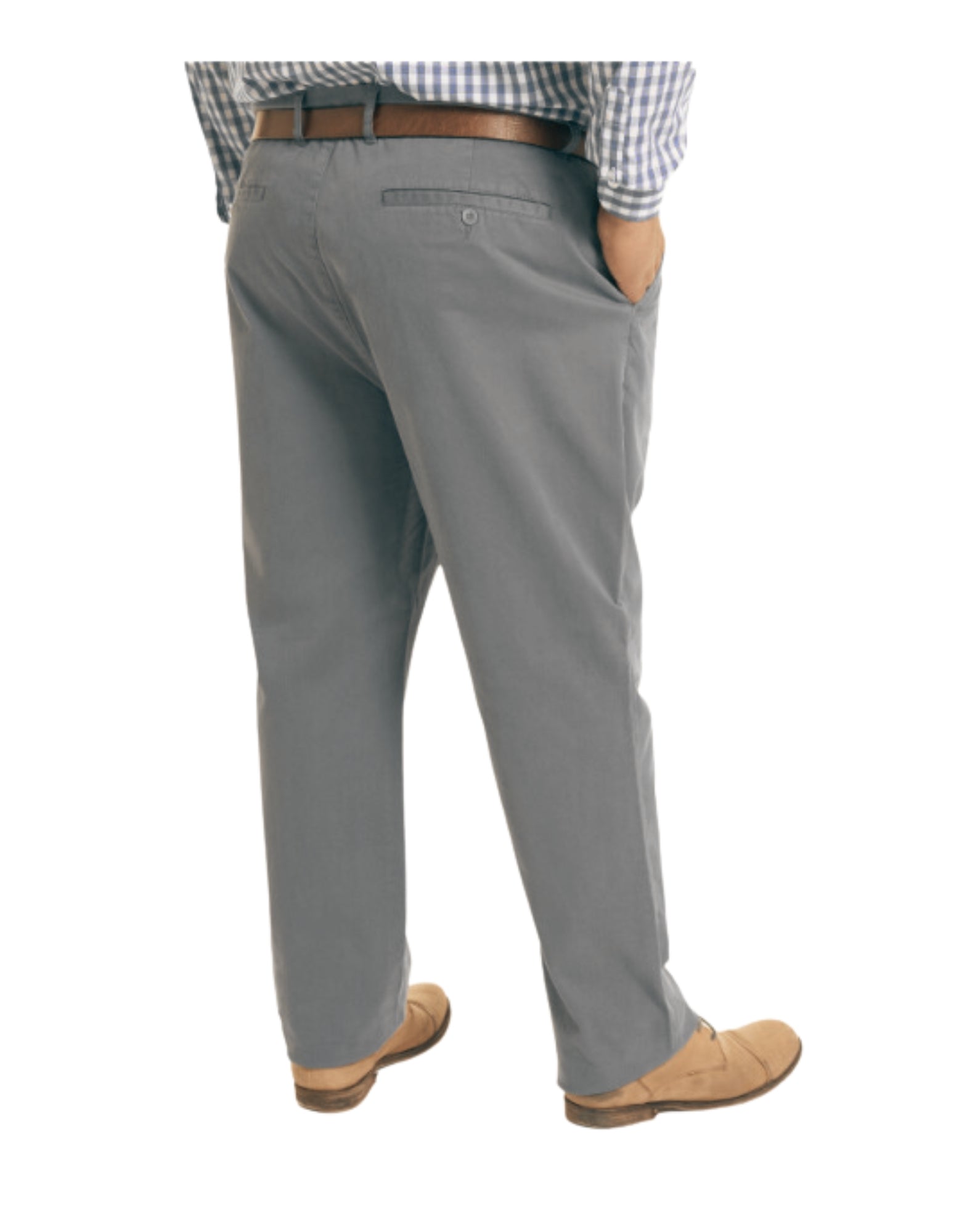 Pantalón frente plano slim fit spandex 003 gris medio Tallas Grandes | MASX Chile