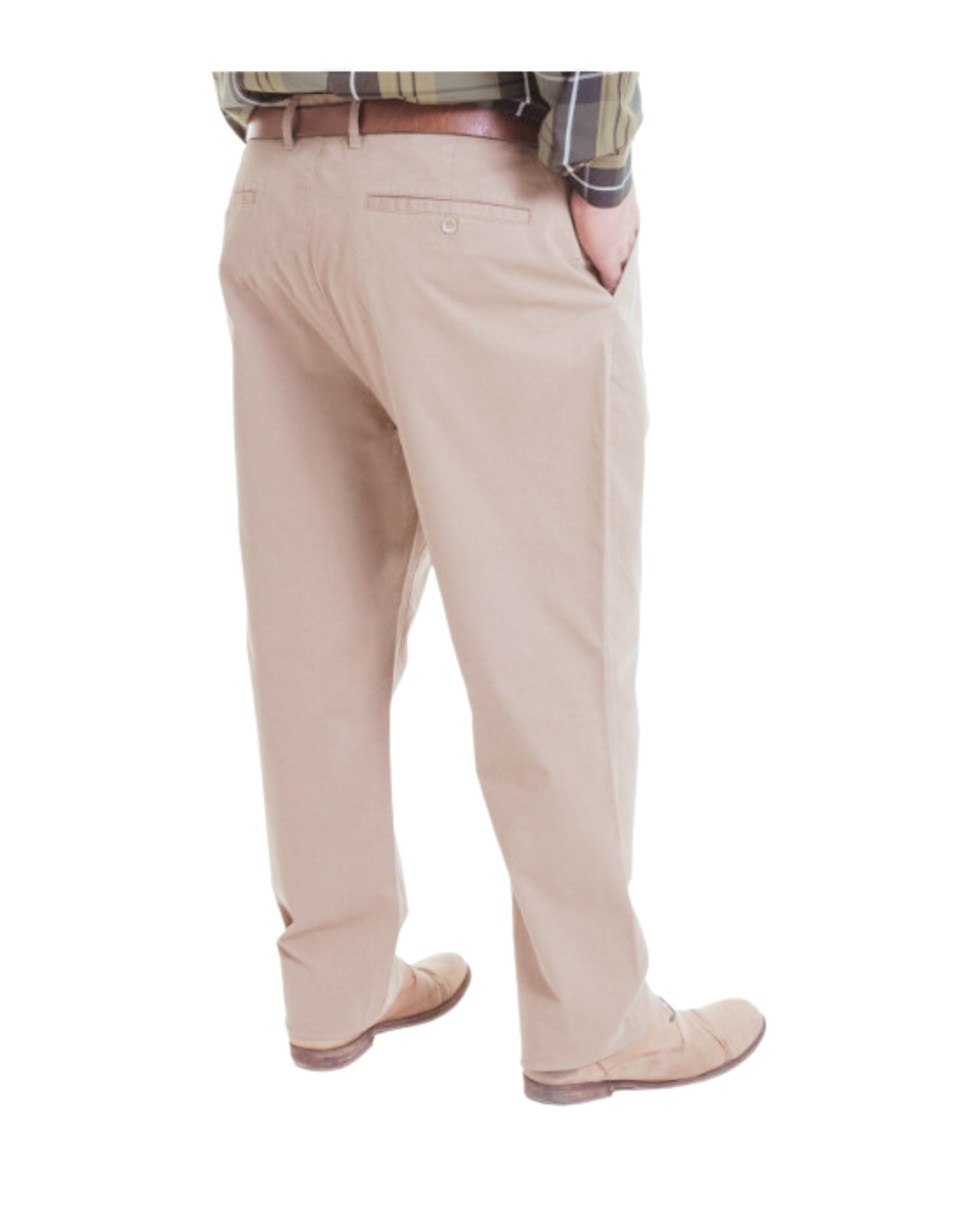 Pantalón frente plano slim fit spandex 030 beige claro Tallas Grandes | MASX Chile