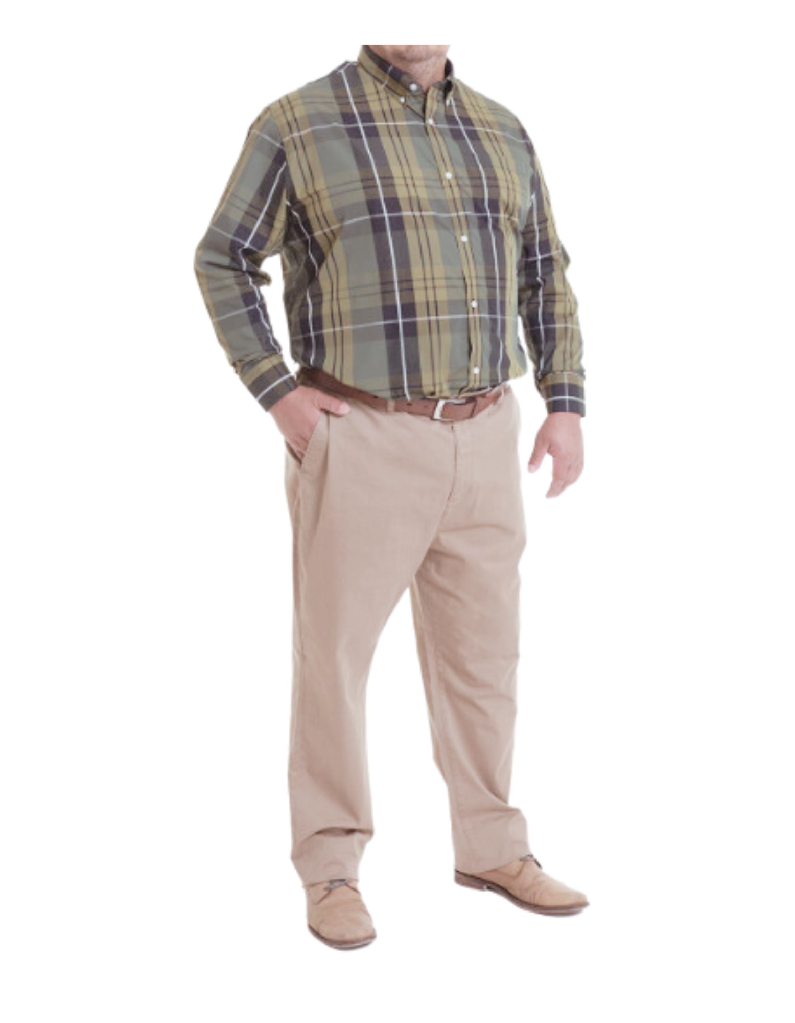 Pantalón frente plano slim fit spandex 030 beige claro Tallas Grandes | MASX Chile