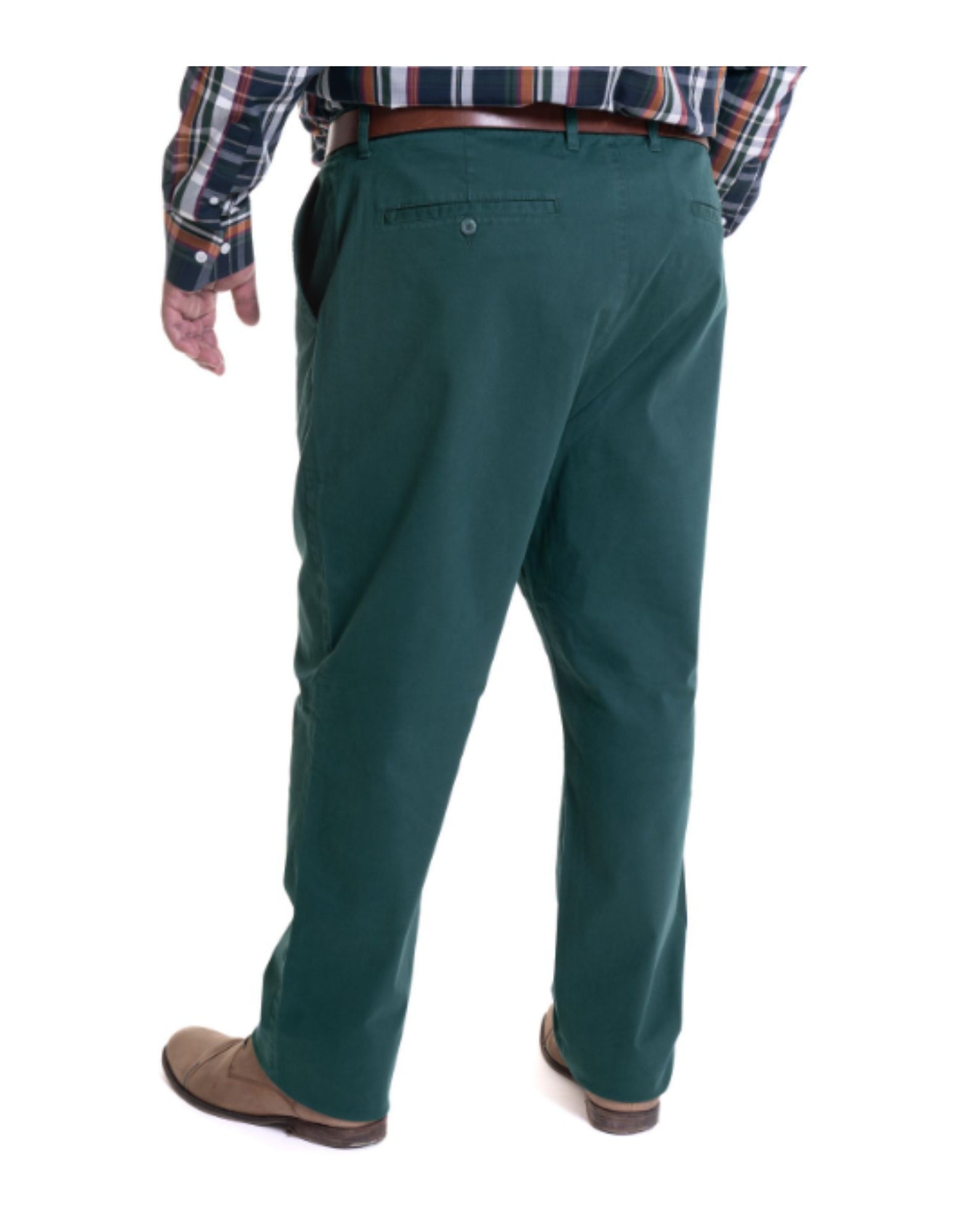 Pantalón frente plano slim fit spandex 007 verde oscuro Tallas Grandes | MASX Chile