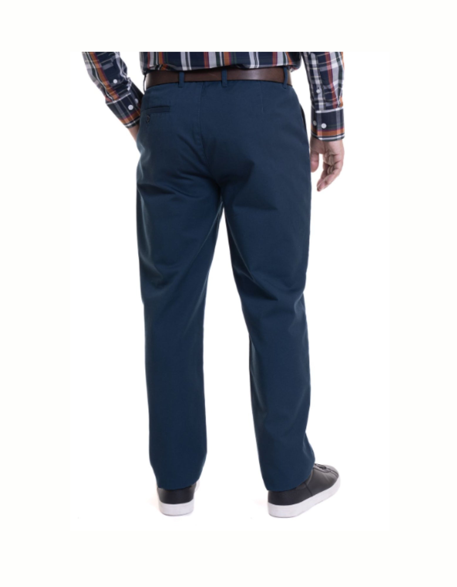 Pantalón frente plano slim fit spandex 079 azul marino Tallas Grandes Hombre | MASX Chile