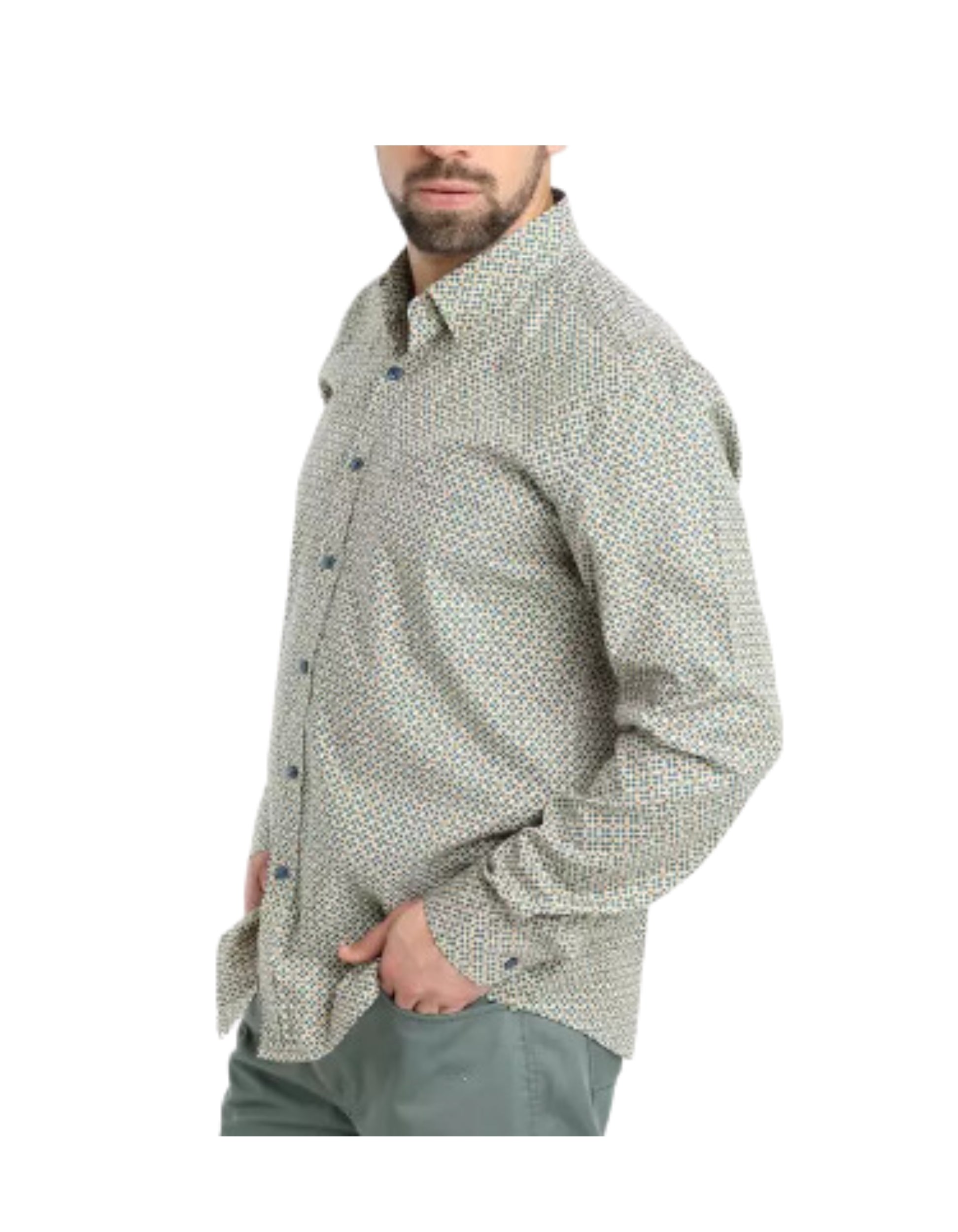 Camisa fantasía estampada manga larga slim fit diseño 007 Tallas grandes | MASX Chile