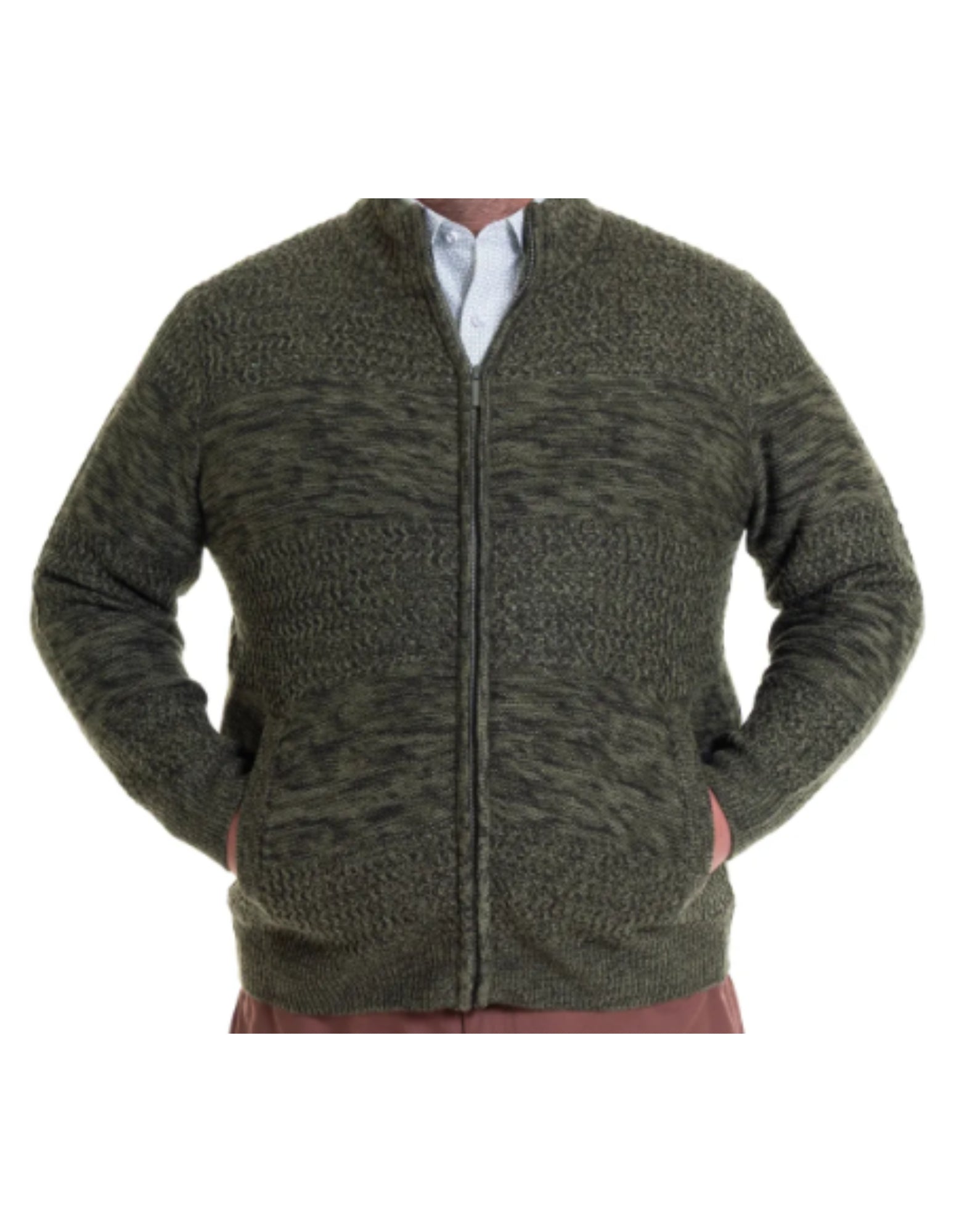 Sweater Full Cierre Verde Musgo