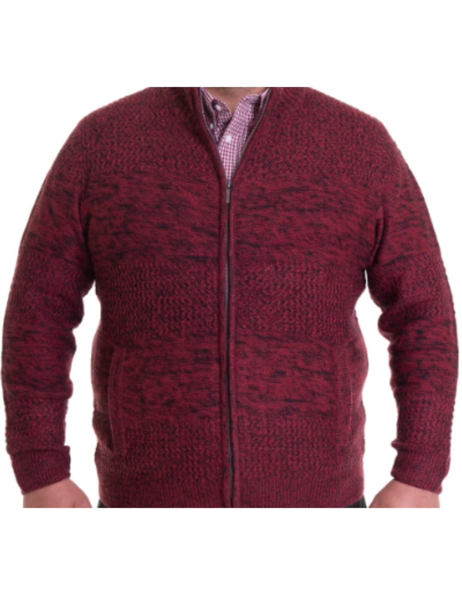 Sweater Full Cierre Rojo Oscuro