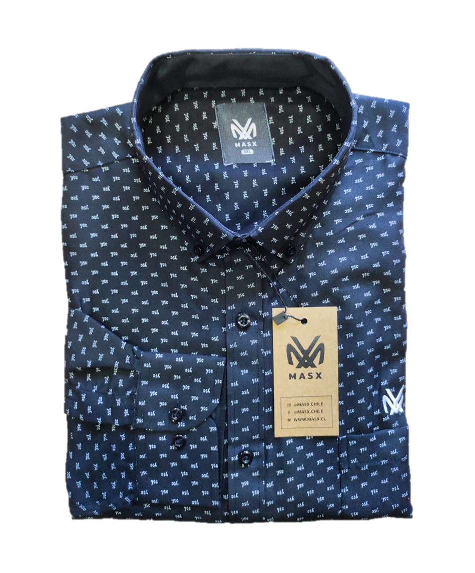 Camisa juvenil negra con signos - Tallas grandes