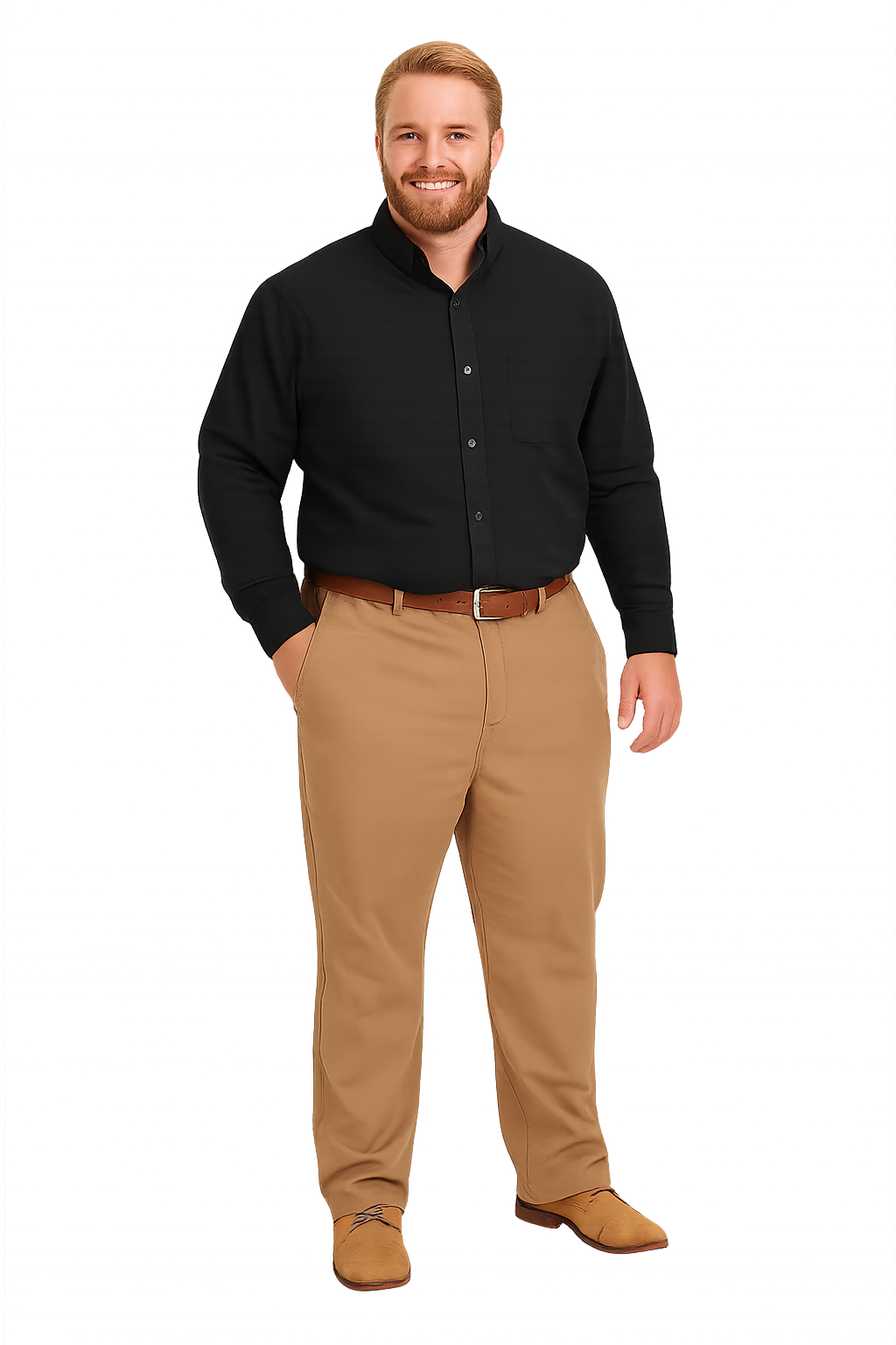 Pantalón Trv frente plano slim fit spandex 090 tostado Tallas Grandes | MASX Chile