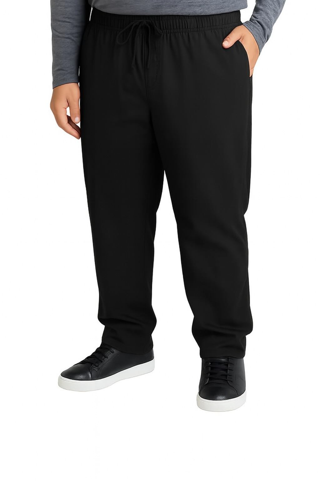 Pantalón jogger frente plano 009 Negro Tallas Grandes | MASX Chile